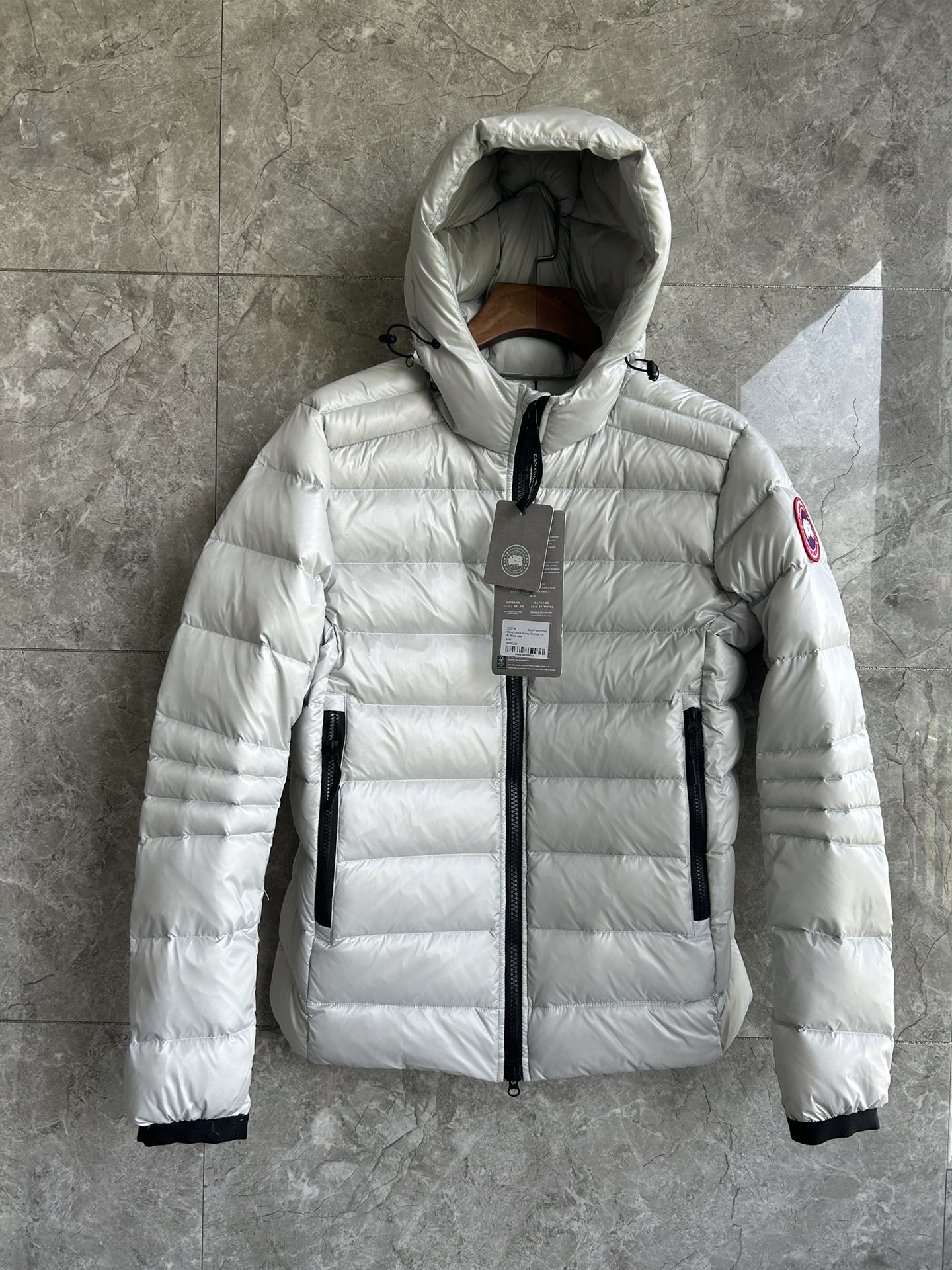Crofton Unisex Lightweight Jacket - Gray with Red Logo, Sizes S to XXL 2 i1754621329 9427 3