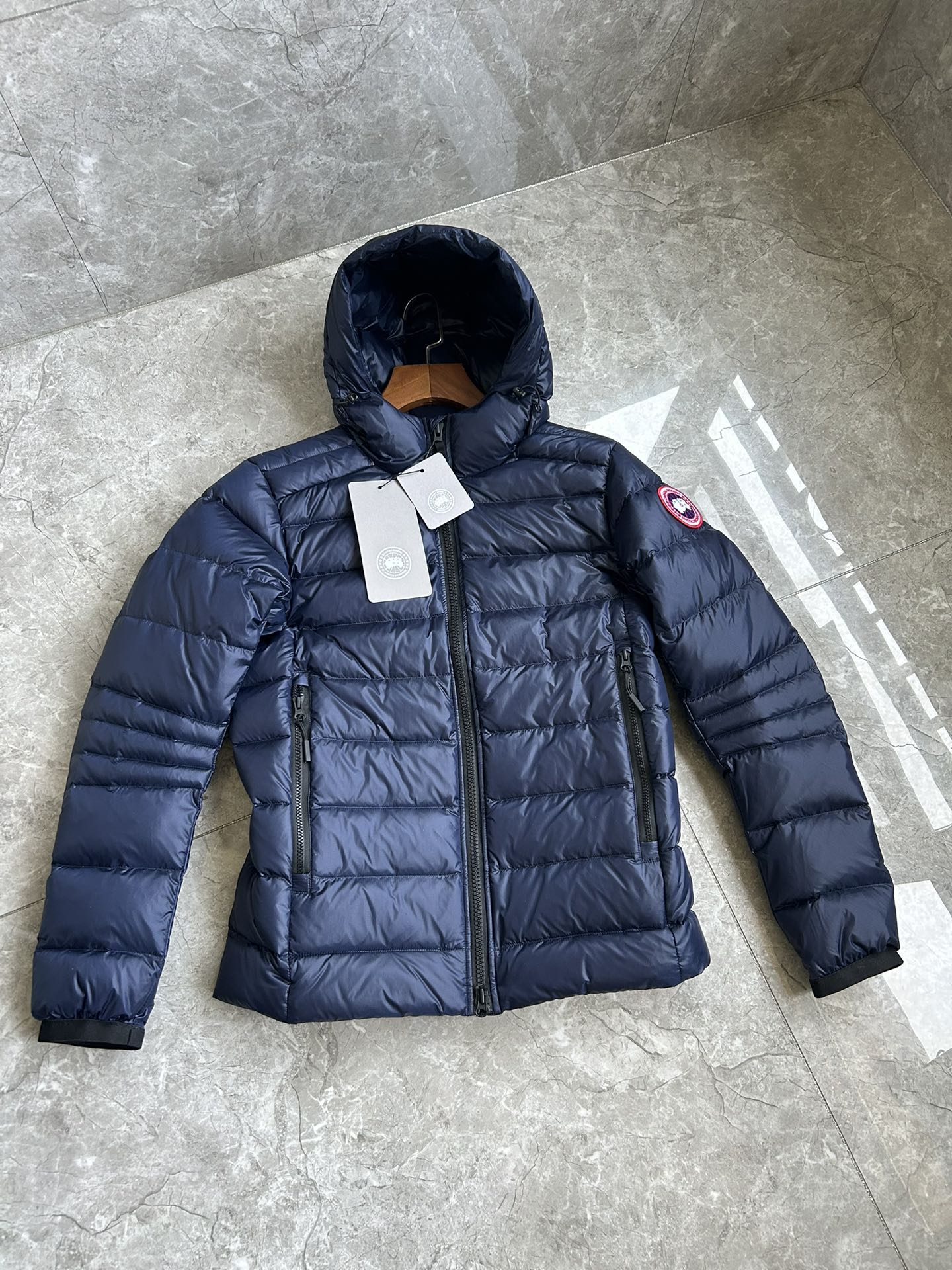 Crofton Unisex Lightweight Jacket - Dark Blue with Red Logo 4 i1754622252 3773 3