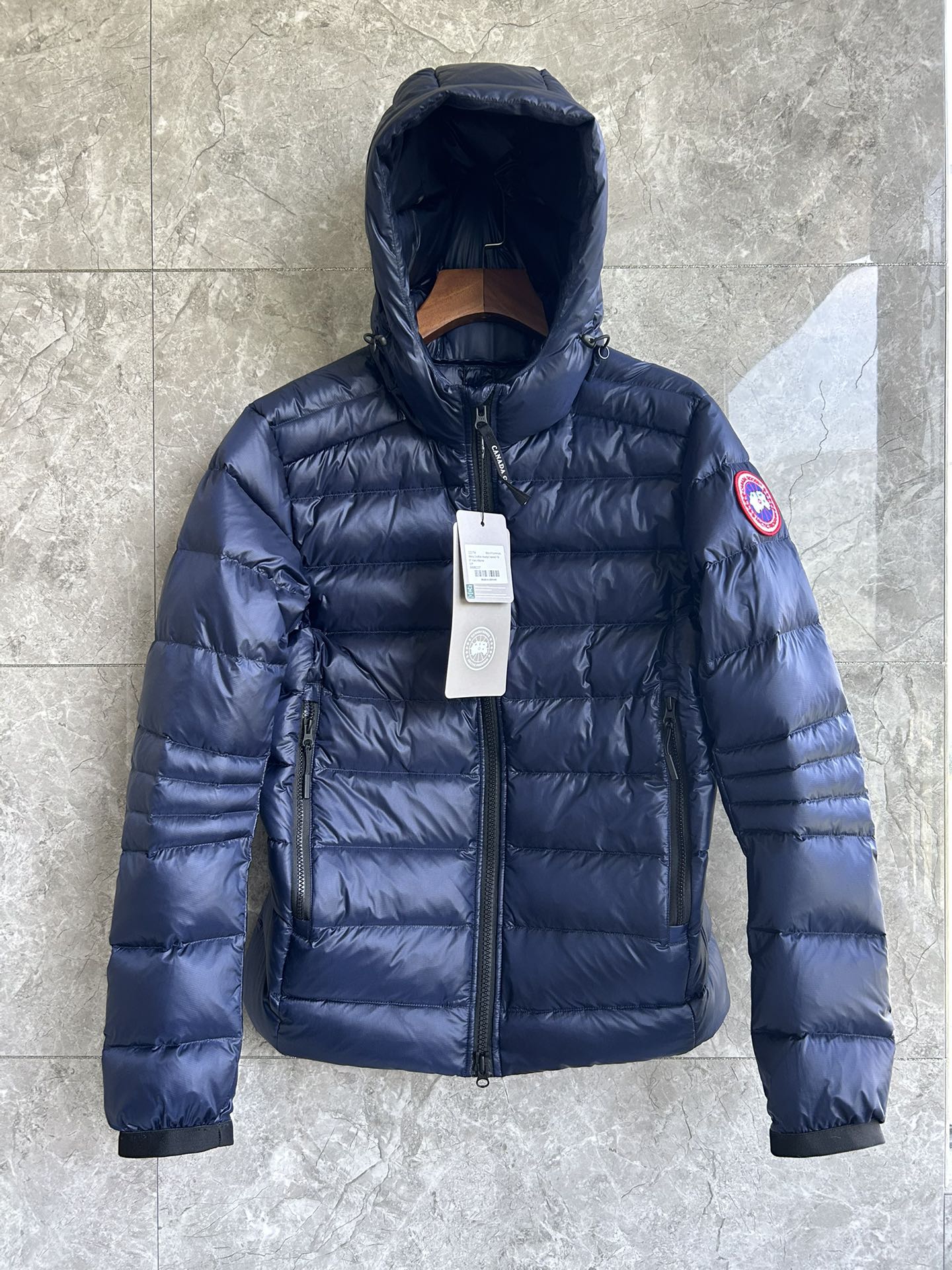 Crofton Unisex Lightweight Jacket - Dark Blue with Red Logo 2 i1754622252 7293 0