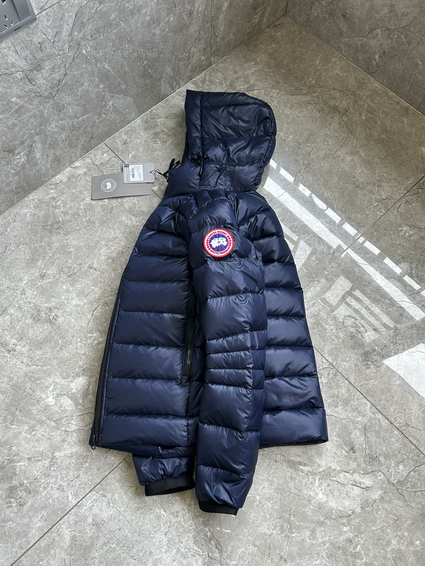 Crofton Unisex Lightweight Jacket - Dark Blue with Red Logo 6 i1754622252 9609 1