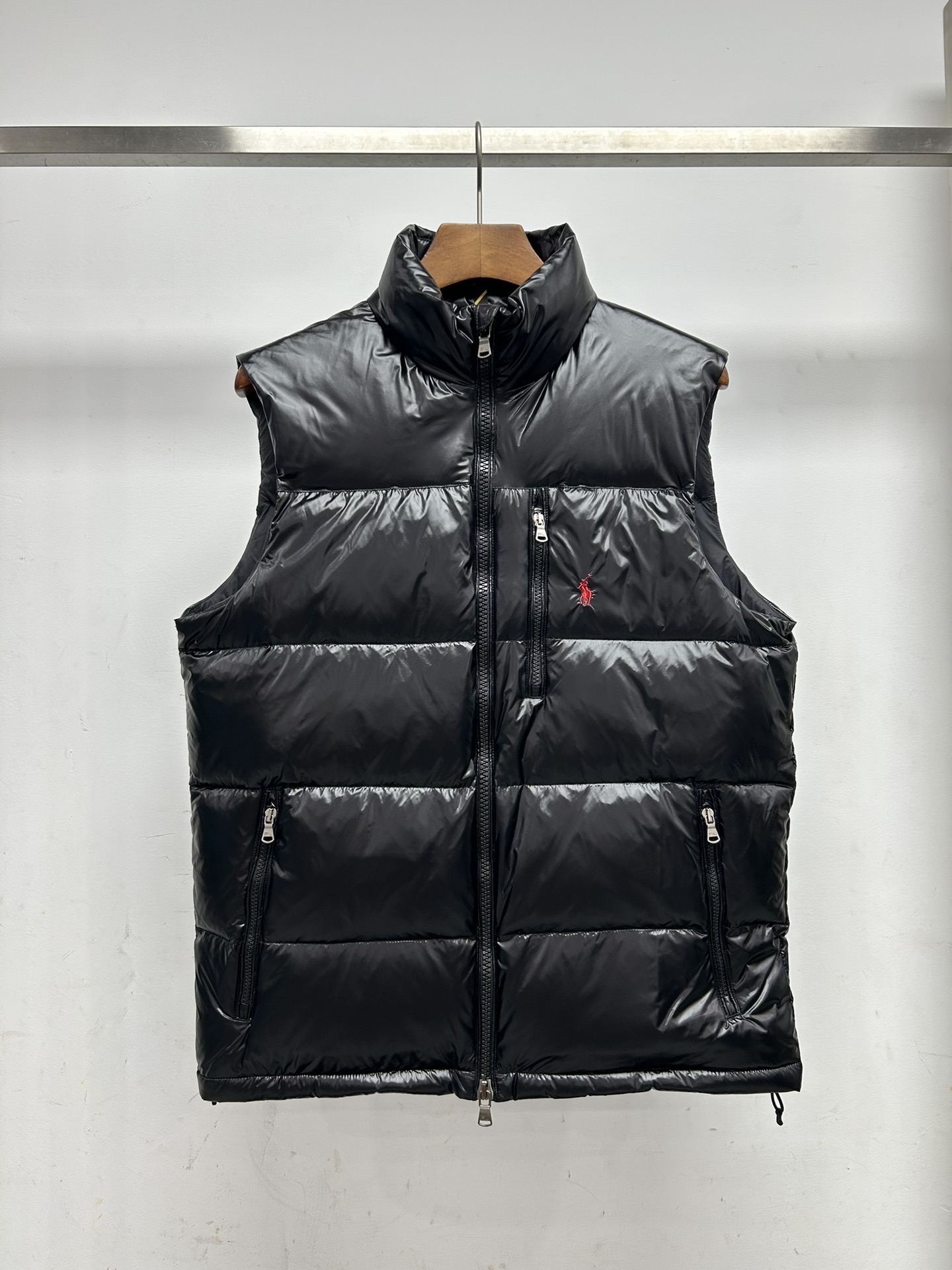 Polo Ralph Lauren Padded Vest: Embroidered Pony, High Neck, Down Filled