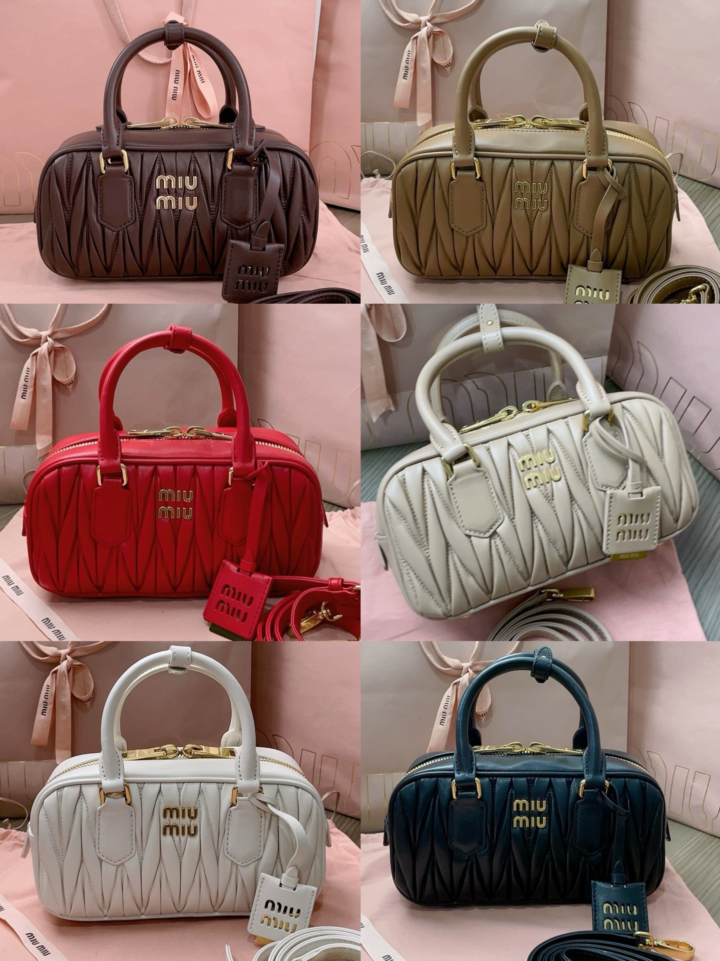 תיק יד מעור נאפה Miu Miu 5BB142 לנשים – עיצוב קלאסי ואלגנטי ב-6 צבעים 1 תיק יד לנשים Miu Miu 5BB142 מעור כבש איכותי במגוון צבעים אלגנטיים