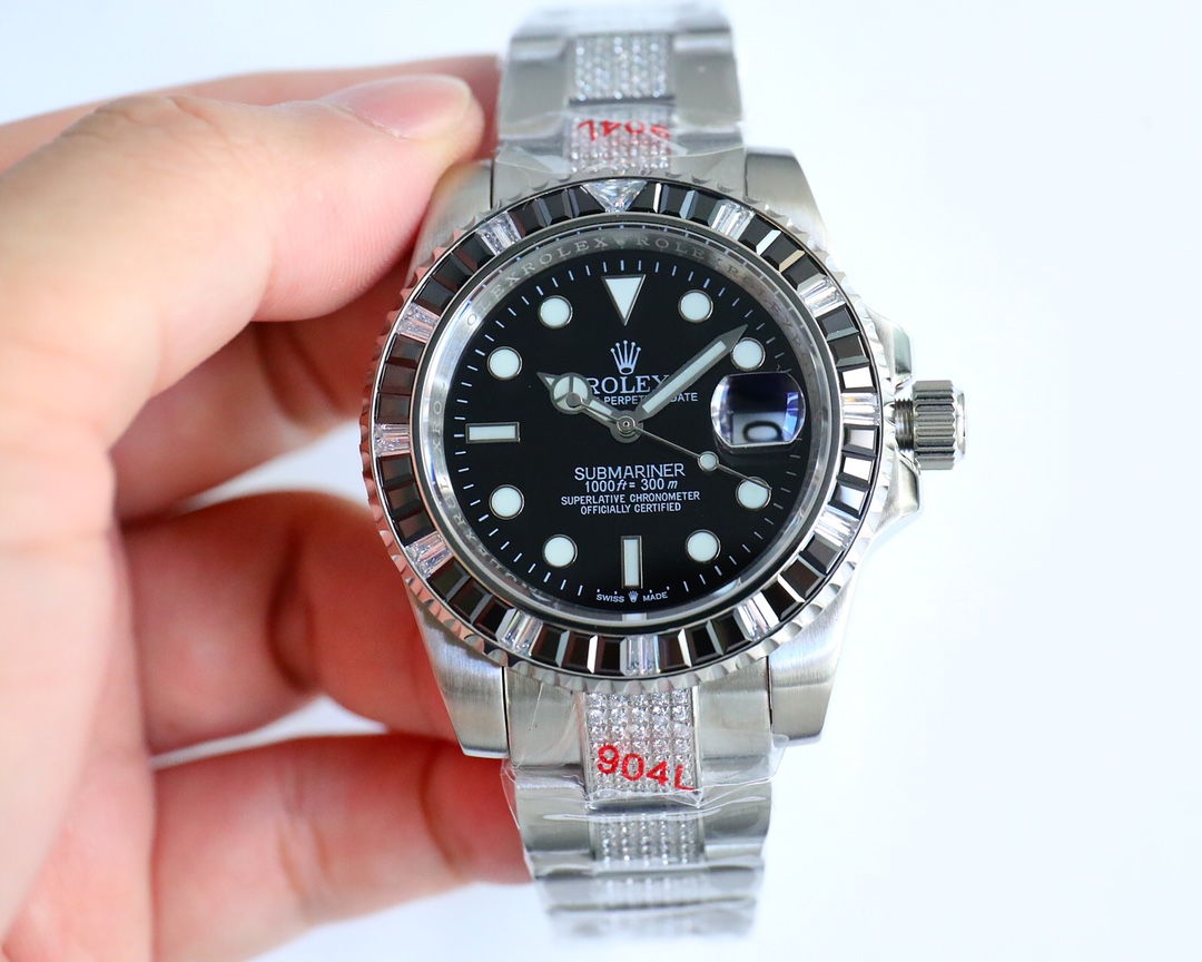 Luxurious Rolex ROLEX: Three Pearl Steel Belt Wristwatch with Diamond Shell. - 图片 7
