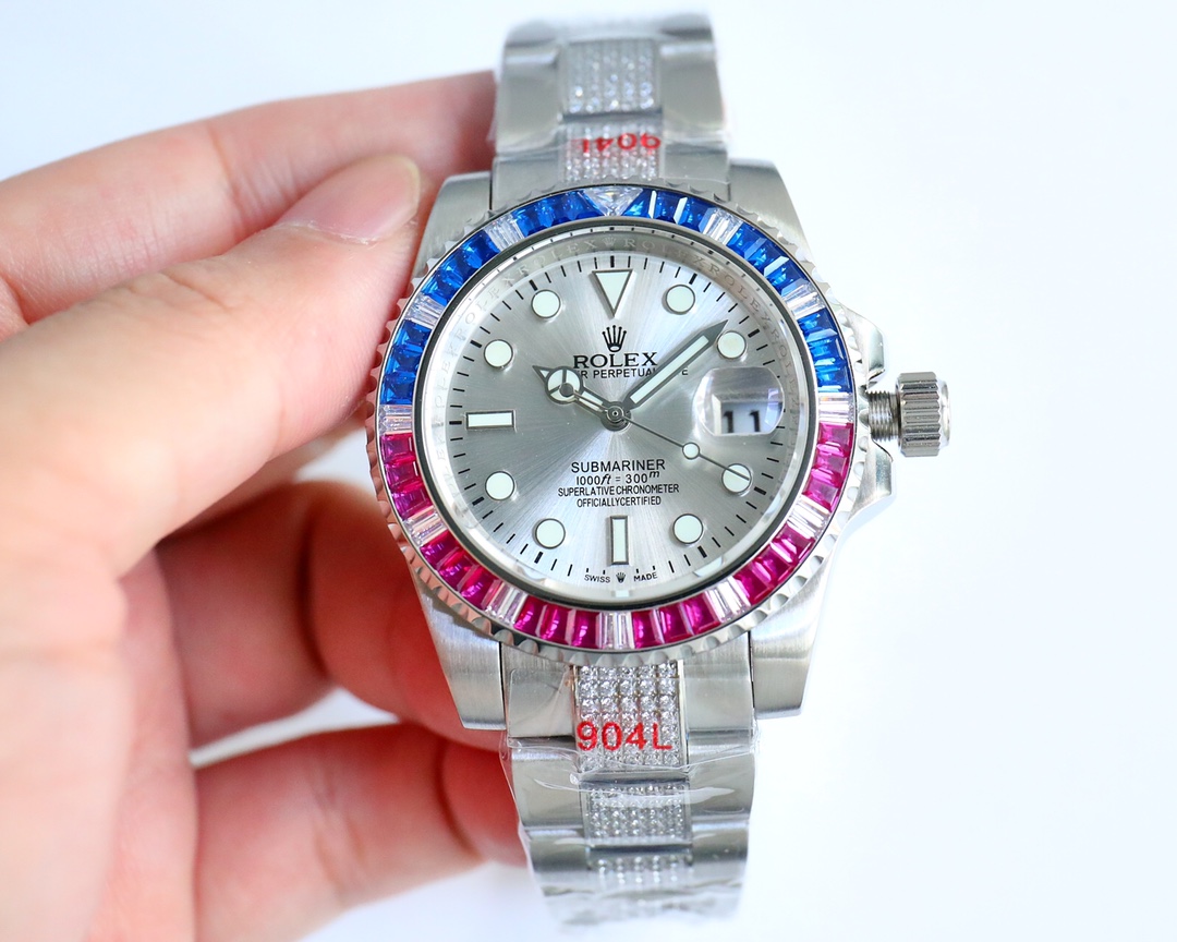 Luxurious Rolex ROLEX: Three Pearl Steel Belt Wristwatch with Diamond Shell. - 图片 2