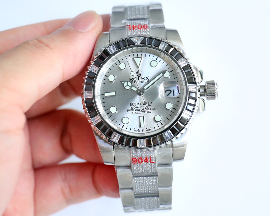 Luxurious Rolex ROLEX: Three Pearl Steel Belt Wristwatch with Diamond Shell. - 图片 4