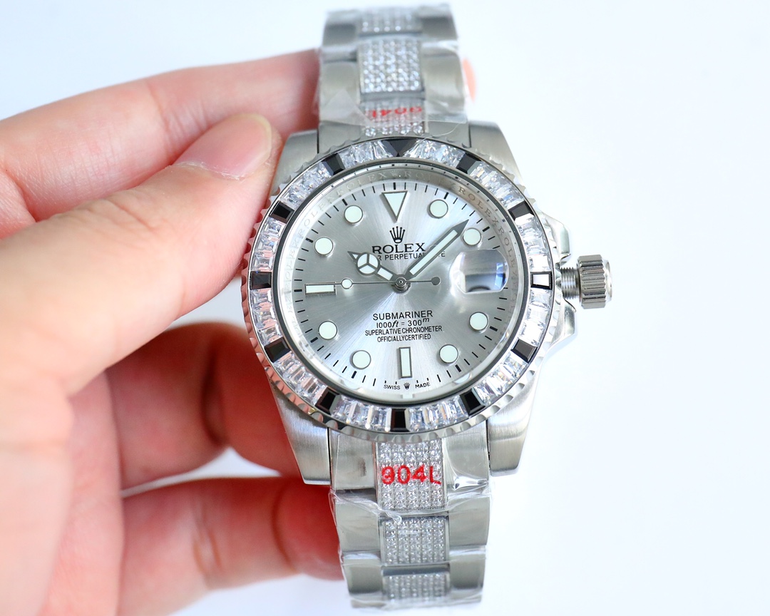 Luxurious Rolex ROLEX: Three Pearl Steel Belt Wristwatch with Diamond Shell. - 图片 5