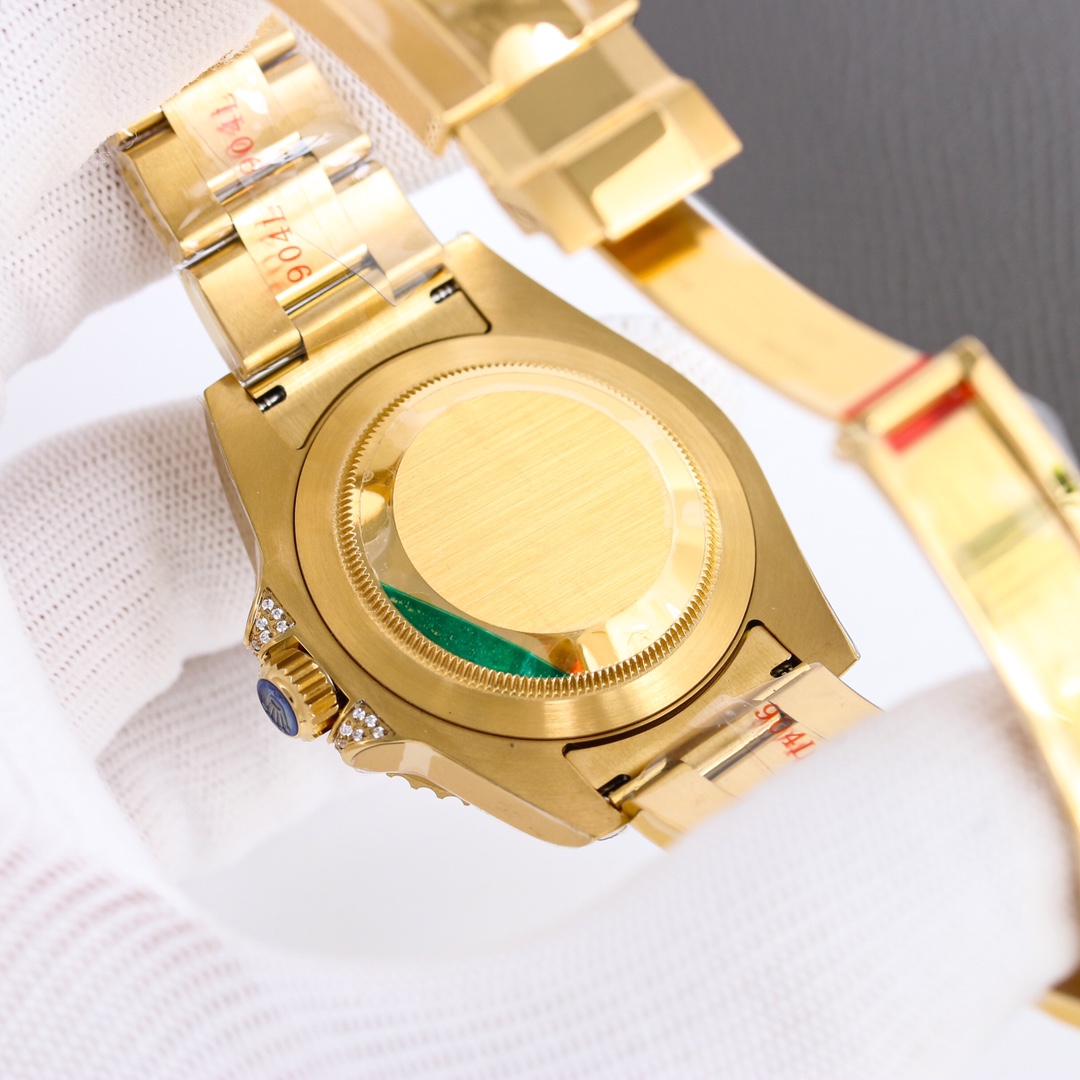 Luxury Rolex GMT II Watch with Austrian Diamonds and Gold Shells - 图片 8
