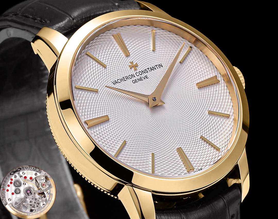 NO:151529,Vacheron Constantin series men's watch 1 This watch is equipped with a movement, fully automatic machinery, accurate time travel, power reserve 40 hours, waterproof depth 30 meters 2 The dial continues the classic design, rod-shaped hour marker 3 The case is made of 316L stainless steel, the front and back of the watch mirror is made of sapphire crystal glass 4 Italian cowhide with original pin buckle to make the wrist fit and comfortable, suitable for all business occasions, simple, refined and elegant, boutique reproduction, please enjoy it!  Welcome to reprint, vacheron, cowhide19860909江诗丹顿传袭系列男士腕表1 该表搭载机芯 全自动机械 走时精准 动力储备40小时 防水深度30米 2 表盘延续经典设计 棒状时标 3 表壳采用316L精钢 表镜前后采用蓝宝石水晶玻璃 4 意大利牛皮搭配原装针扣 让手腕更贴合舒适,适合各种商务场合,简敛精致不失优雅精品复刻,敬请品鉴！欢迎转载,,vacheron,cowhide,Watch