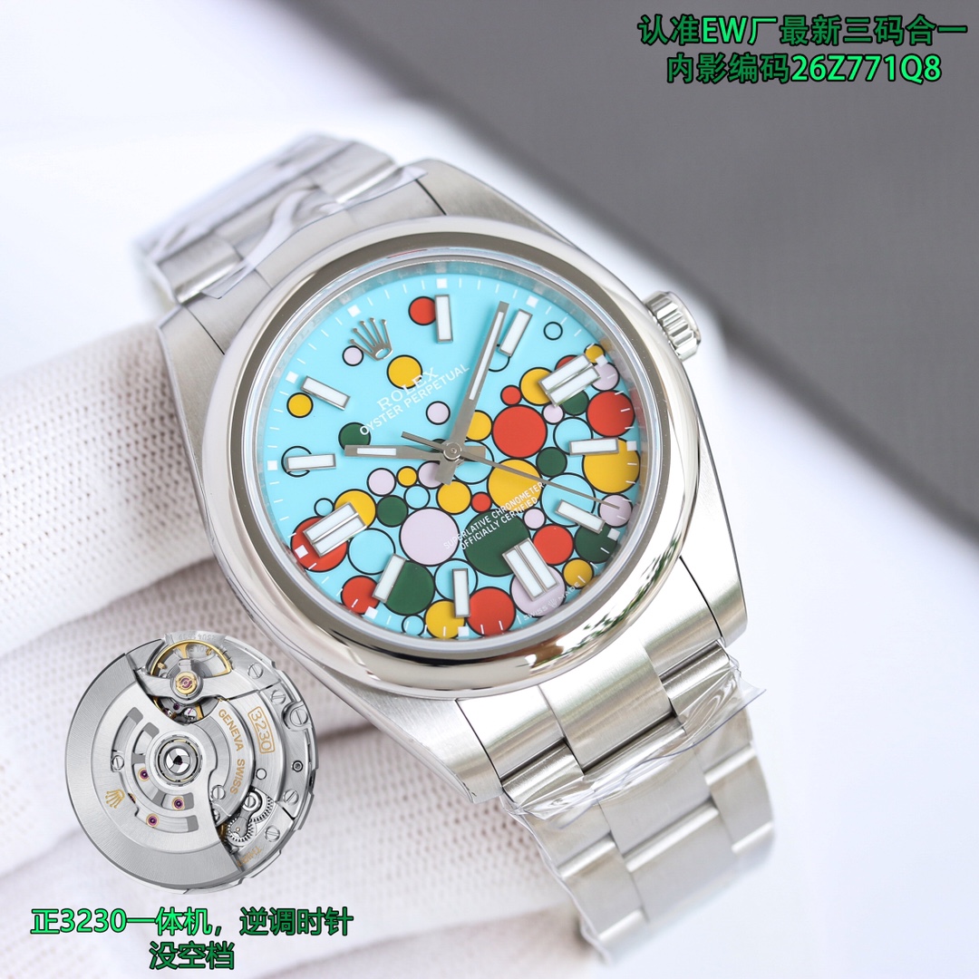 EW美版劳力士泡泡面ROLEX蚝式恒动系列124300定制版3230一体机三码合一附带NFC感应卡腕表️