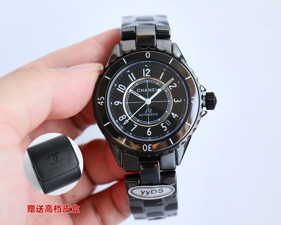 Chanel J12 H9762 black ceramic case, black bezel, black dial, black ceramic bracelet 38mm Unisex Automatic