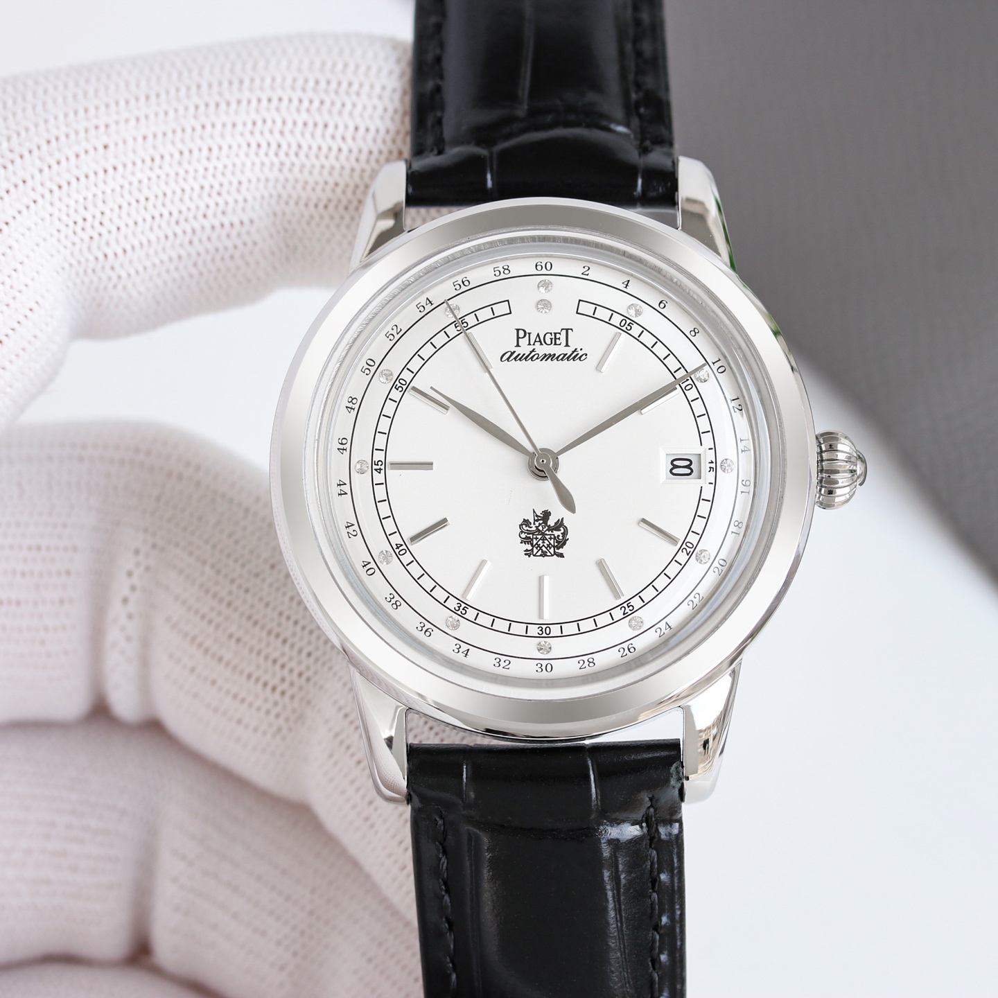 Piaget Altiplano GOA29192 white gold case, silver-white dial, black leather strap 40mm Men's Automatic
