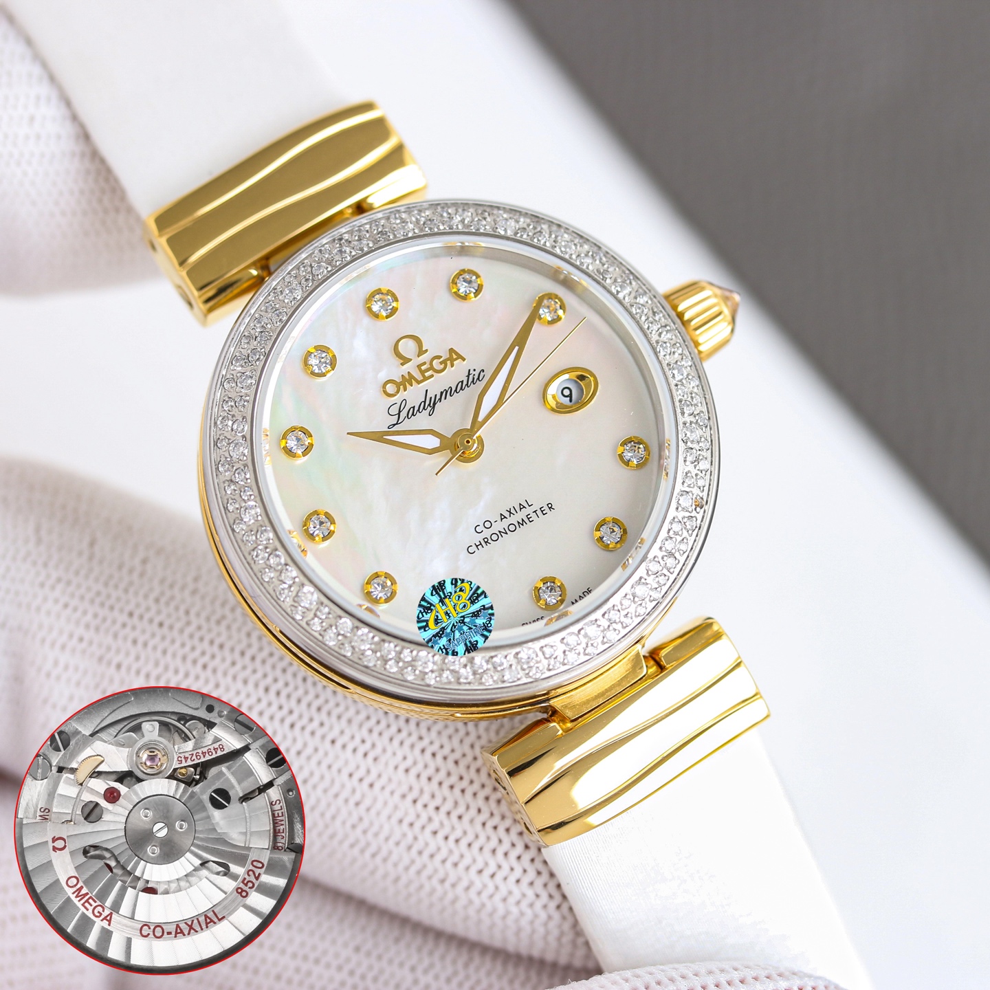 NO:764491,Gold Diamond Boutique V4 Version Omega/OMEGA De Ville LADYMATIC Bird's Nest Series Women's Mechanical Watch, equipped with Cal.(/8521) coaxial automatic mechanical movement, front and rear sapphire mirrors, colorful mother-of-pearl dial, original 1:1, the only company in the mold-making market that follows the original structural components for assembly, size 34mm/12mm, please pay attention to the details of the mechanical watch,,,omega19860909金 钻 精 品 V4版本  欧米茄 /OMEGA 碟飞LADYMATIC鸟巢系列女士机械腕表, 搭载Cal.(/8521)同轴自动机械机芯, 前后蓝宝石镜面,彩色珍珠贝母表盘,原版1:1 开模市场唯一一家跟足原装结构散件拼装,尺寸34mm/12mm,请认准细节机械腕表,,,omega,Watch