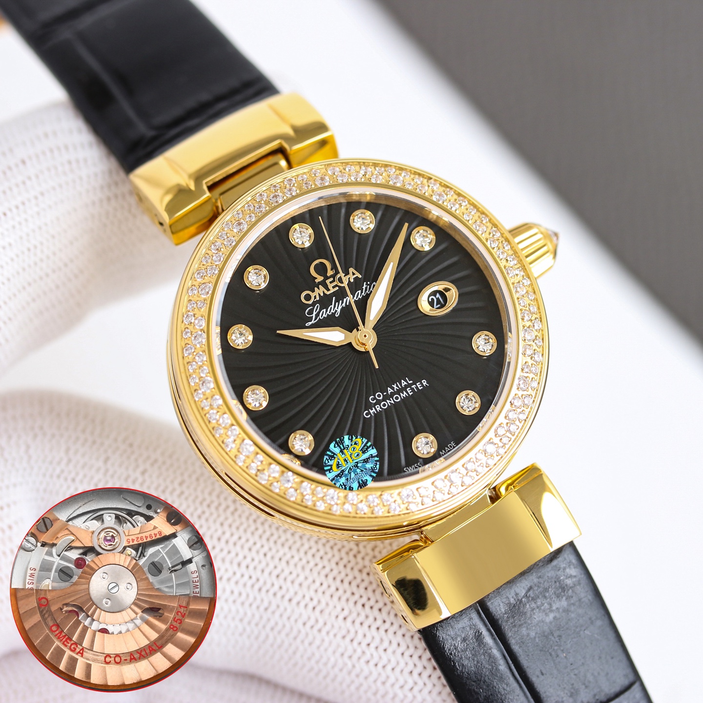 NO:764495,Gold Diamond Boutique V4 Version Omega/OMEGA De Ville LADYMATIC Bird's Nest Series Women's Mechanical Watch, equipped with Cal.(/8521) coaxial automatic mechanical movement, front and rear sapphire mirrors, colorful mother-of-pearl dial, original 1:1, the only company in the mold-making market that follows the original structural components for assembly, size 34mm/12mm, please pay attention to the details of the mechanical watch,,,omega19860909金 钻 精 品 V4版本  欧米茄 /OMEGA 碟飞LADYMATIC鸟巢系列女士机械腕表, 搭载Cal.(/8521)同轴自动机械机芯, 前后蓝宝石镜面,彩色珍珠贝母表盘,原版1:1 开模市场唯一一家跟足原装结构散件拼装,尺寸34mm/12mm,请认准细节机械腕表,,,omega,Watch
