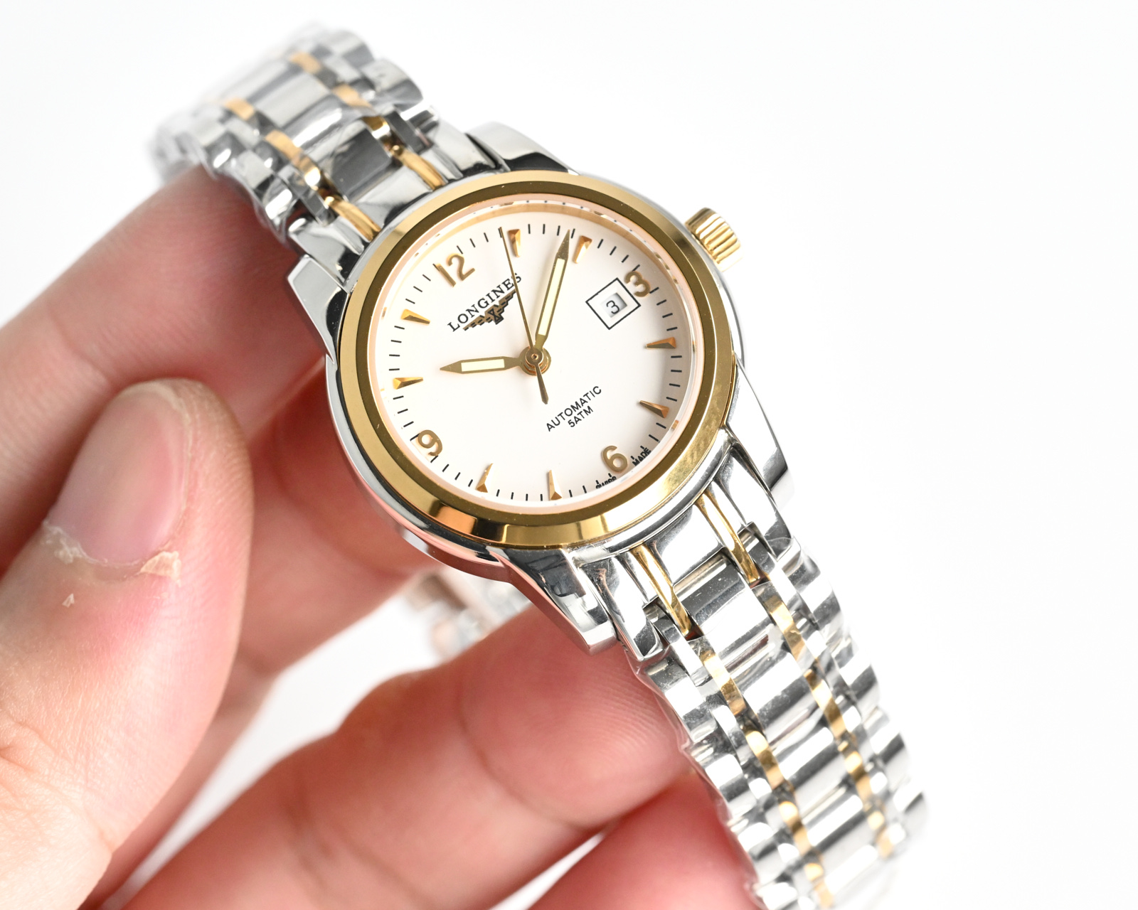 Longines Presence Automatic two-tone stainless steel and yellow gold case / bezel, champagne dial, two-tone bracelet 26mm Women's Automatic