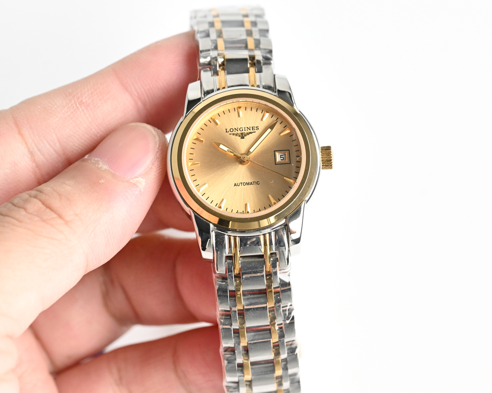 Longines Presence Automatic two-tone stainless steel and yellow gold case / bezel, champagne dial, two-tone bracelet 26mm Women's Automatic