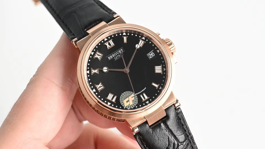 Breguet Marine 5517 Rose Gold Case Black Dial Leather Strap Men's Watch 1 Breguet Marine 5517 Rose Gold Case Black Dial Leather Strap Men's Watch