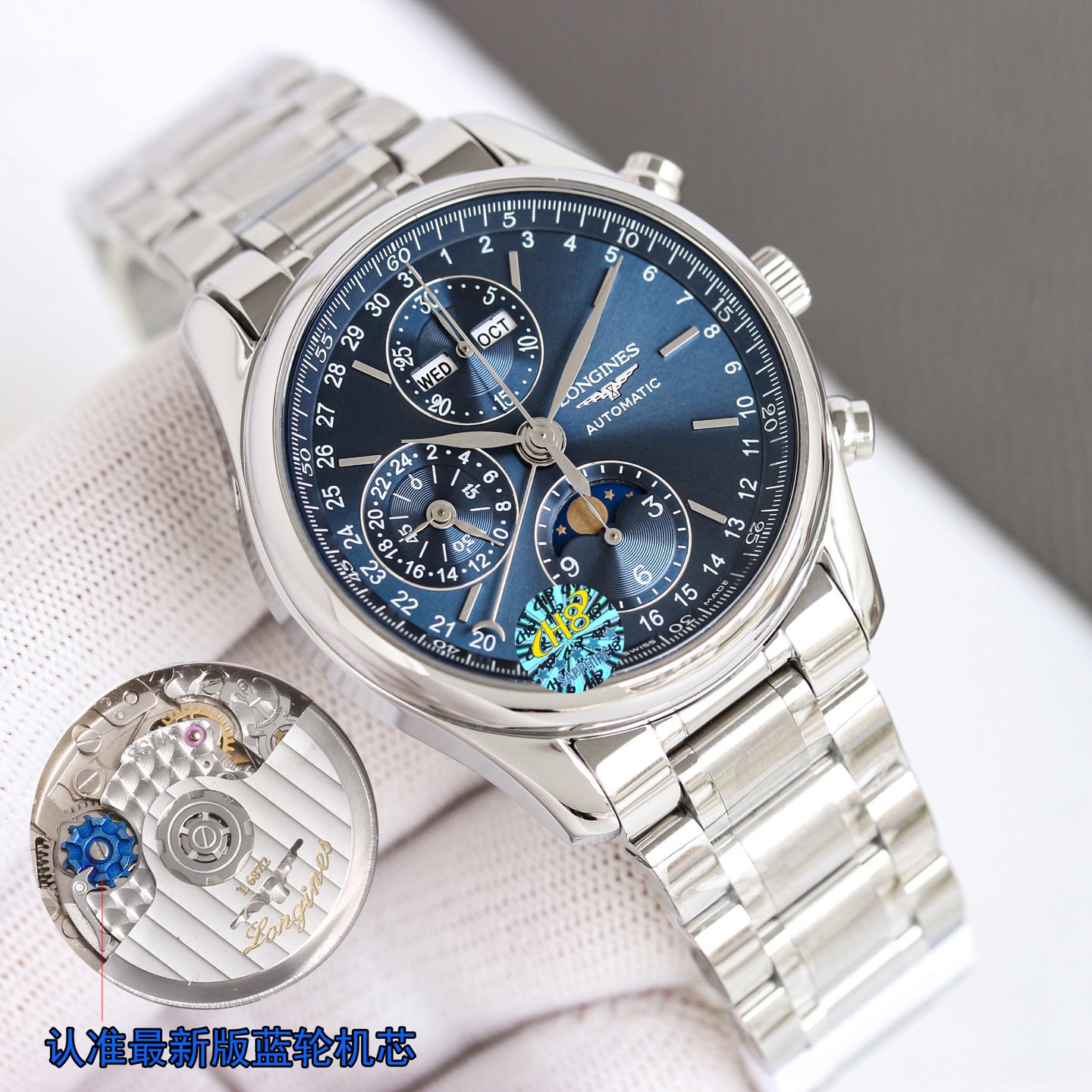Longines The Longines Master Collection L2.673.4.92.6 stainless steel case and bracelet, blue dial 40mm Men's Automatic