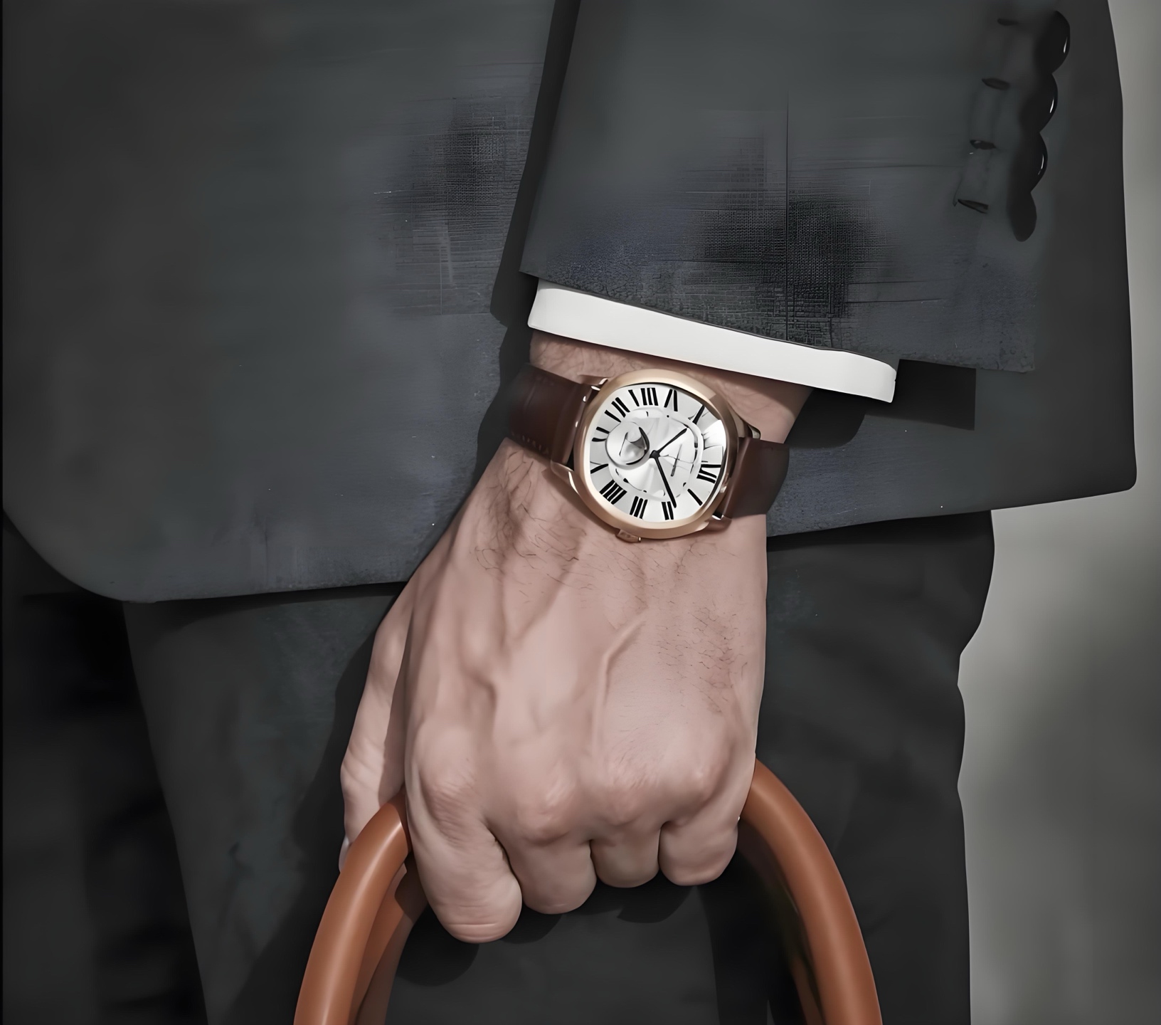Cartier Drive de Cartier Moon Phases WGNM0018 rose gold case, silver dial, brown leather strap 40mm Men's Automatic