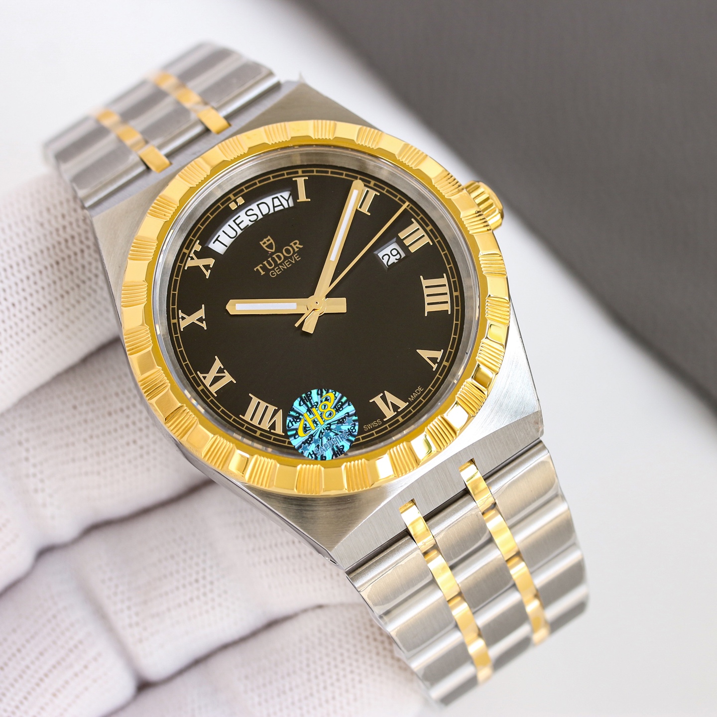 Tudor Royal Day-Date two-tone steel and yellow gold case / bezel, champagne dial, two-tone steel and yellow gold bracelet 41mm Men's Automatic