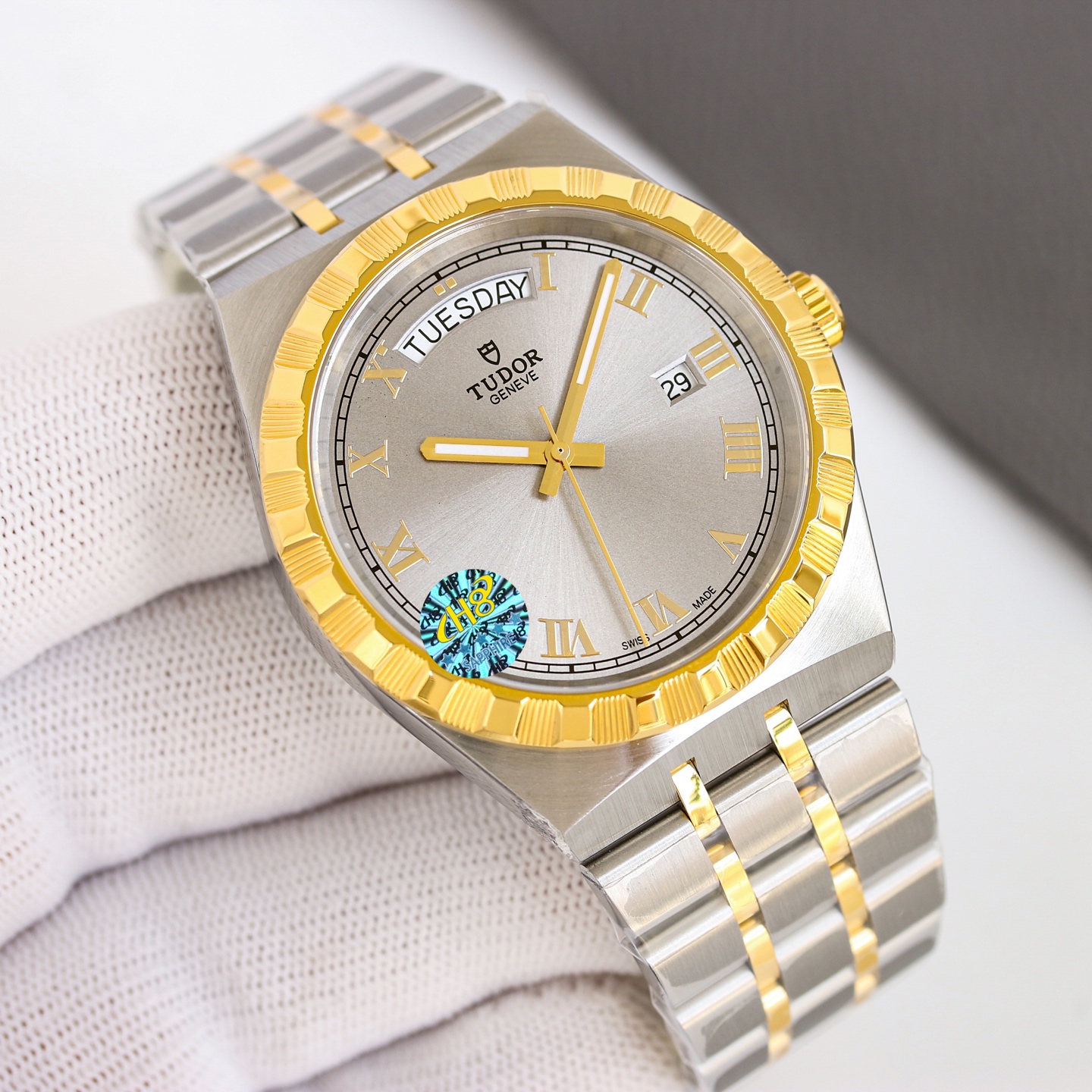Tudor Royal Day-Date two-tone steel and yellow gold case / bezel, champagne dial, two-tone steel and yellow gold bracelet 41mm Men's Automatic