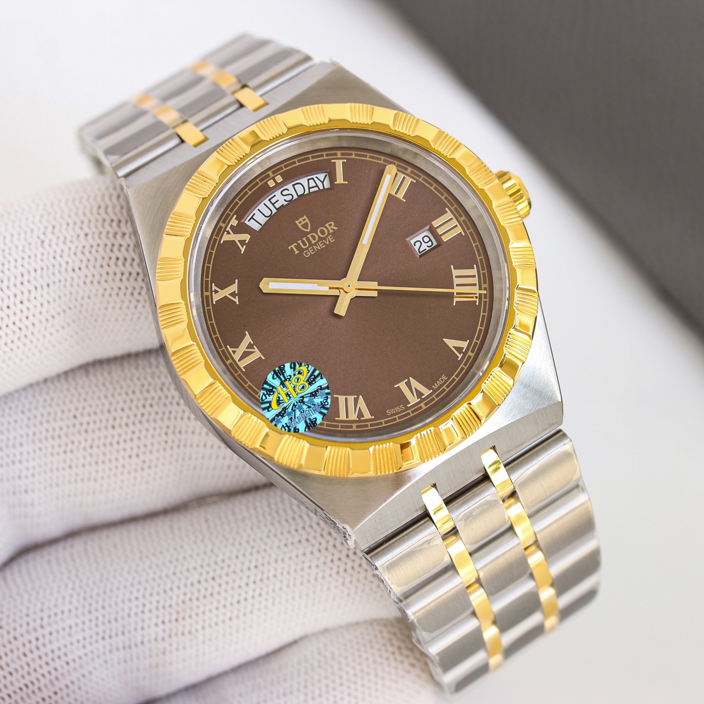 Tudor Royal Day-Date two-tone steel and yellow gold case / bezel, champagne dial, two-tone steel and yellow gold bracelet 41mm Men's Automatic