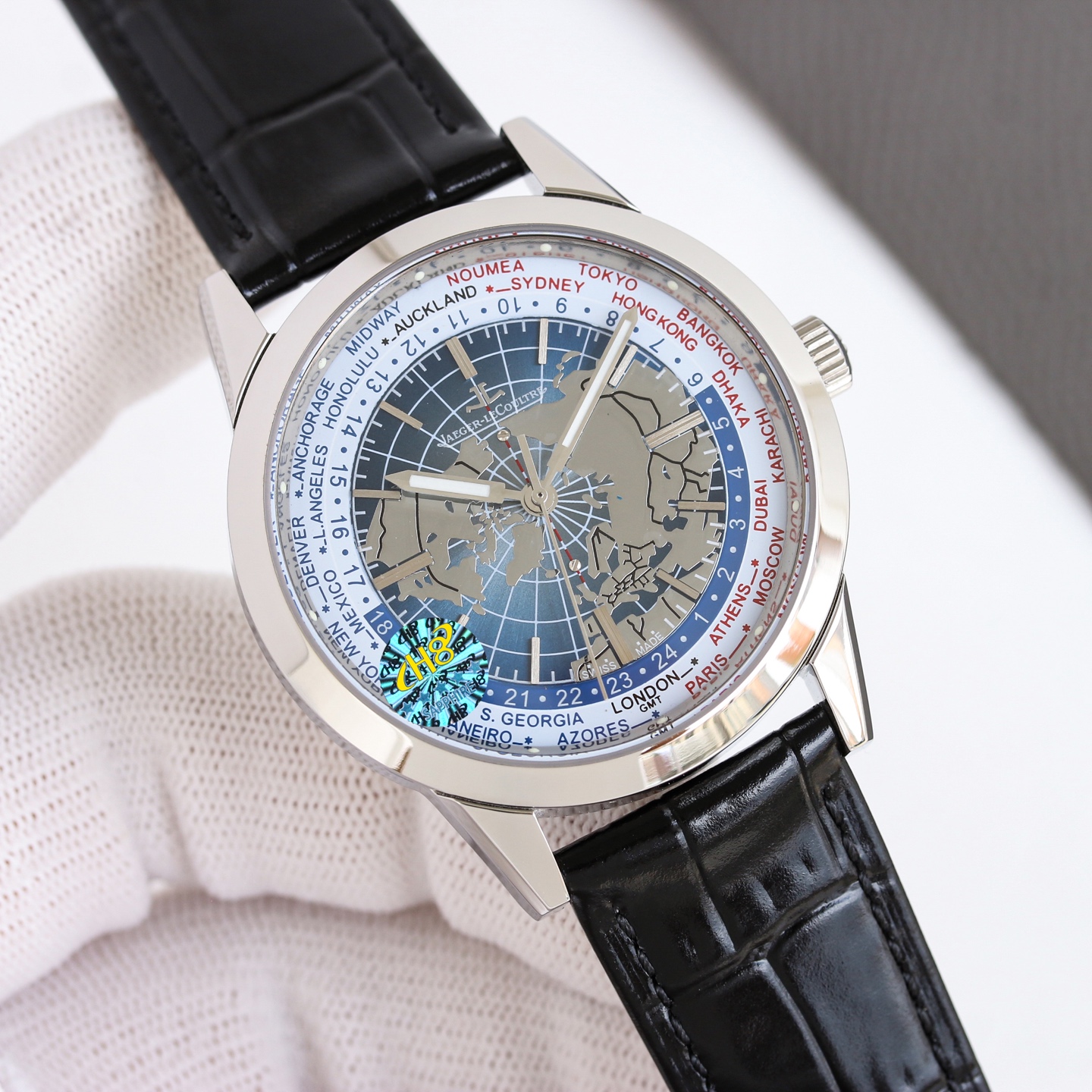 Jaeger-LeCoultre Geophysic True Second 8012520 rose gold case bezel, silver dial, brown leather strap 39.6mm Men's Automatic