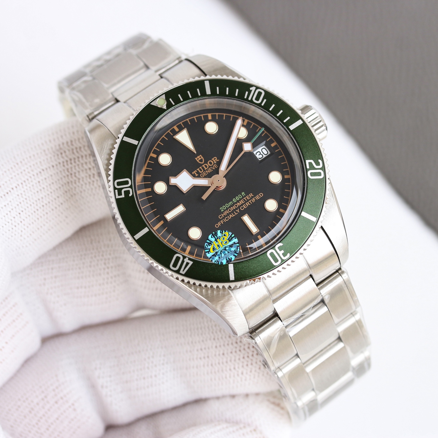 Tudor Black Bay 54 M79230G-0001 caixa e pulseira em aço inoxidável, moldura verde, mostrador preto 37 mm unissex automático
