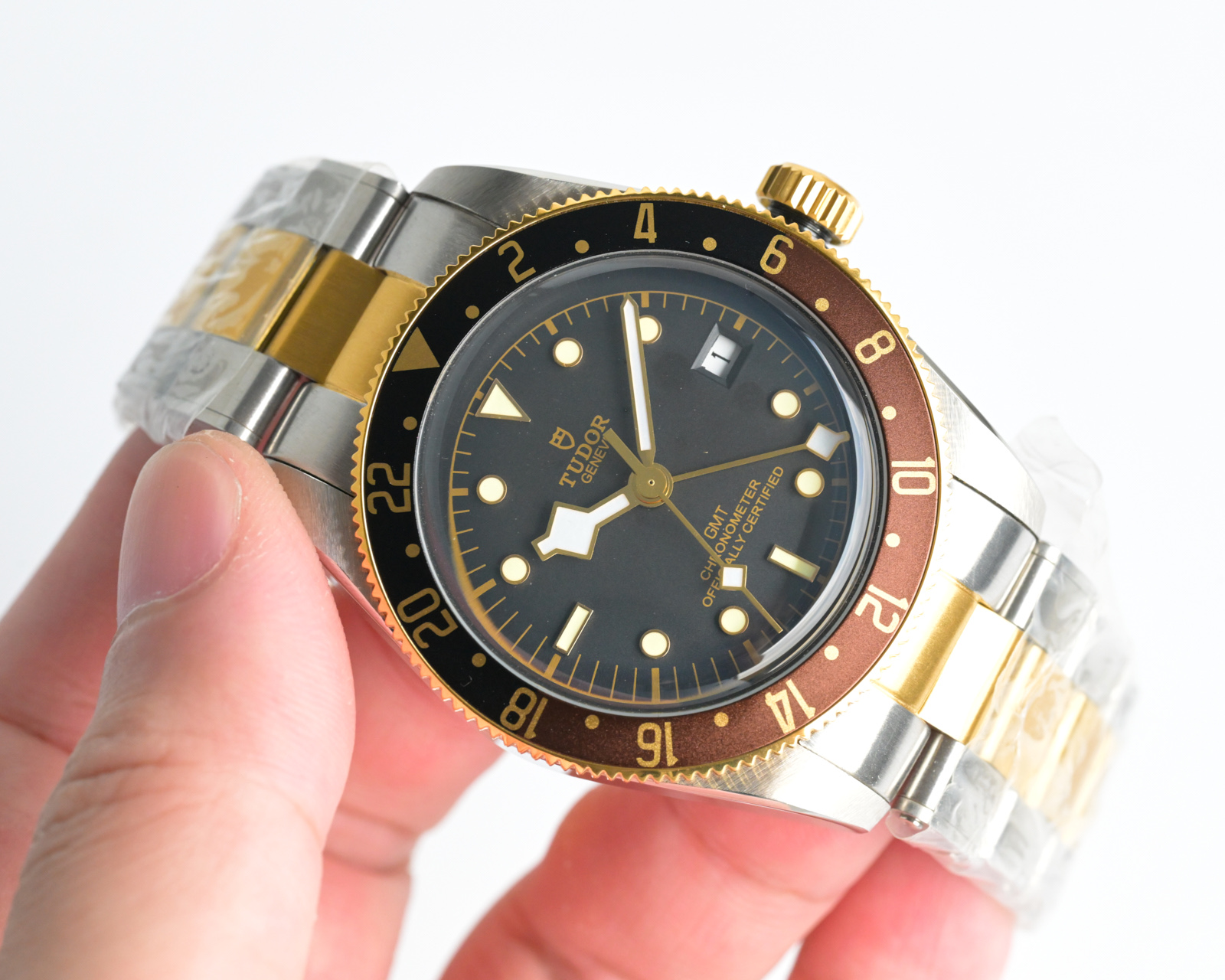 Tudor Black Bay GMT S&G steel and yellow gold case, brown and black bezel, black dial, steel and yellow gold bracelet 41mm Men's Automatic