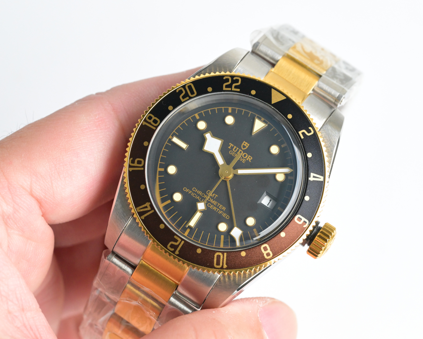 Tudor Black Bay GMT S&G steel and yellow gold case, brown and black bezel, black dial, steel and yellow gold bracelet 41mm Men's Automatic