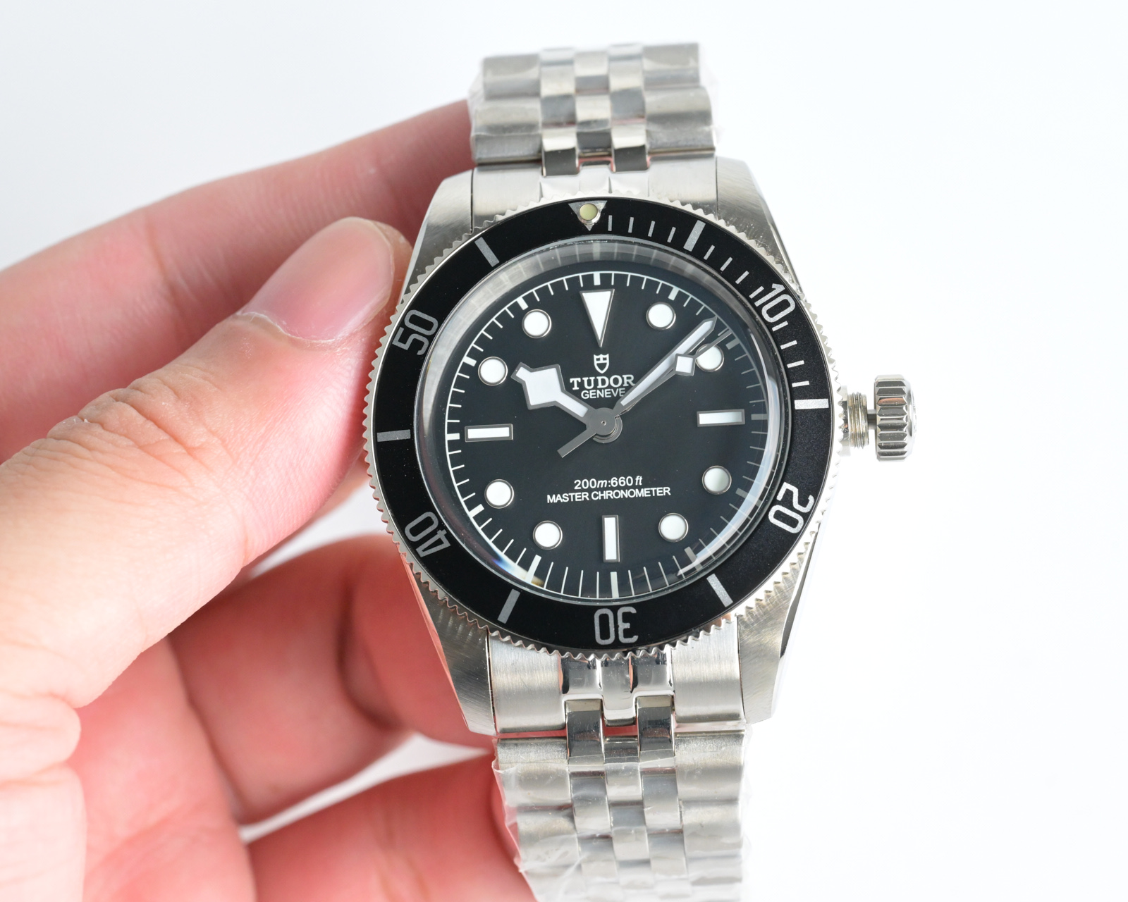 Tudor Black Bay 58 Cassa in acciaio, lunetta verde, quadrante nero, bracciale in acciaio 39mm Automatico da uomo