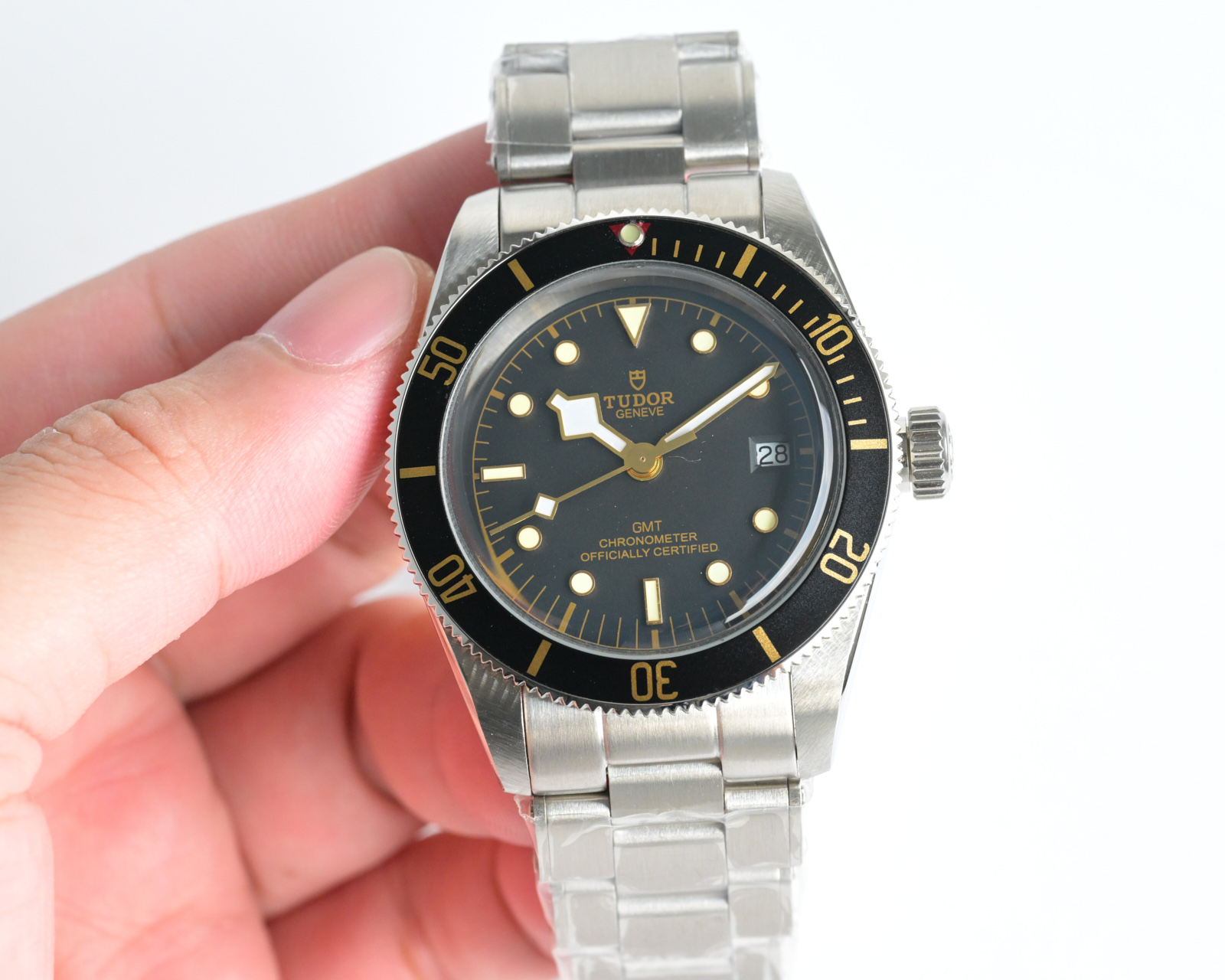 Tudor Black Bay 58 Cassa in acciaio, lunetta verde, quadrante nero, bracciale in acciaio 39mm Automatico da uomo