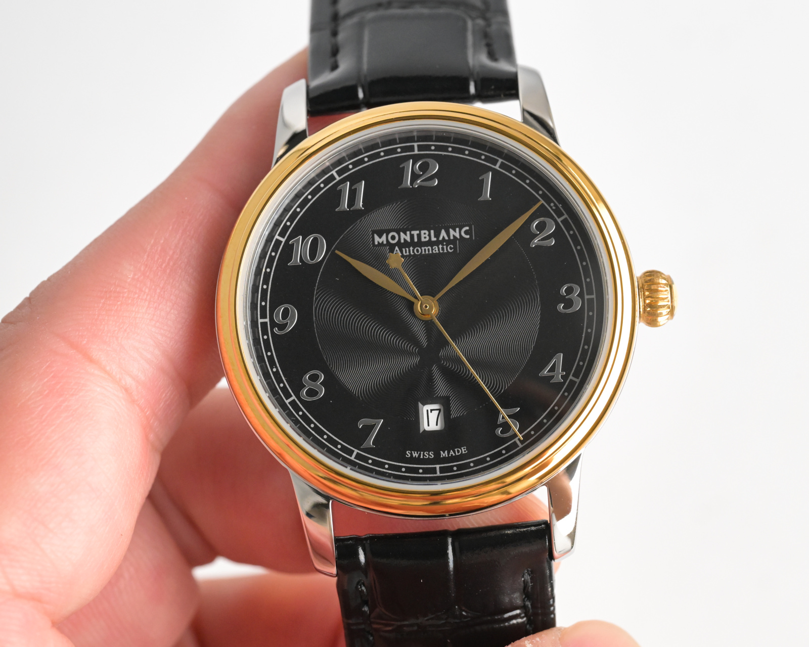 Montblanc Heritage Spirit Orbis Terrarum gold-tone case, black dial, black leather strap 40mm Men's Automatic