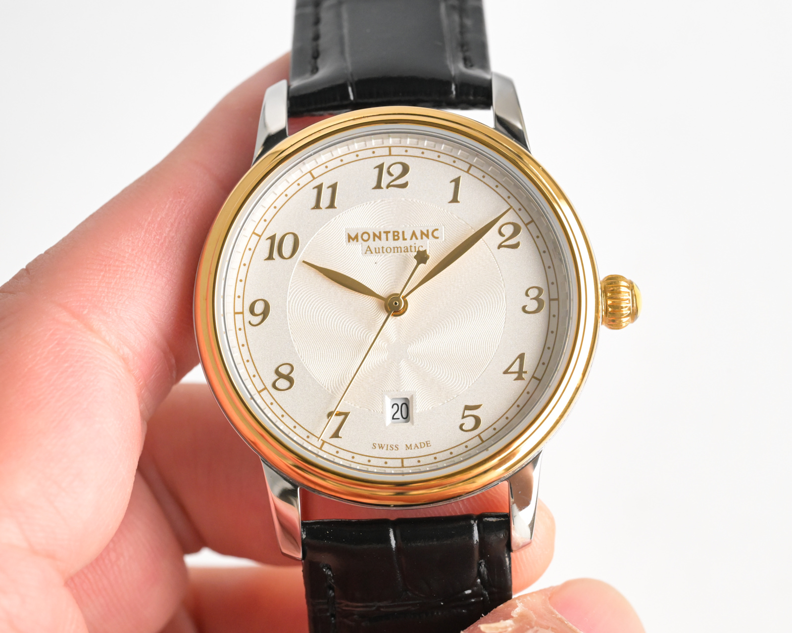 Montblanc Heritage Spirit Orbis Terrarum gold-tone case, black dial, black leather strap 40mm Men's Automatic