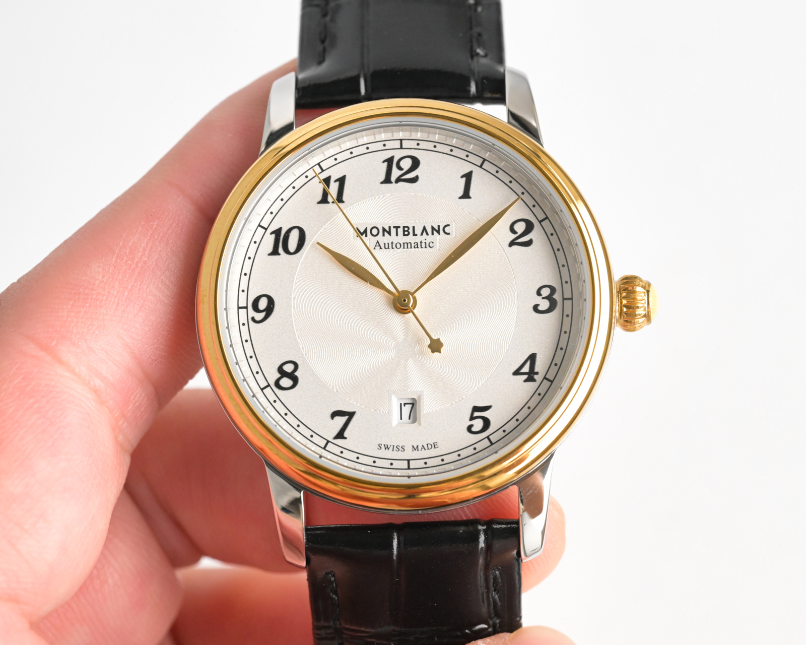 Montblanc Heritage Spirit Orbis Terrarum gold-tone case, black dial, black leather strap 40mm Men's Automatic