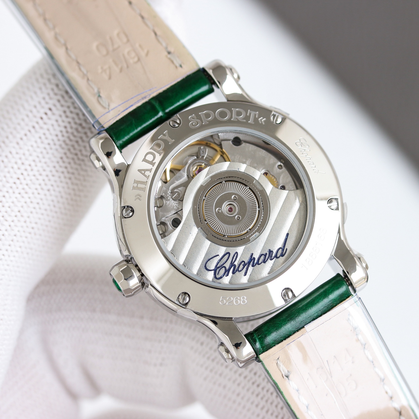 Chopard Happy Sport silver case, green dial, green strap 30mm Women's Automatic