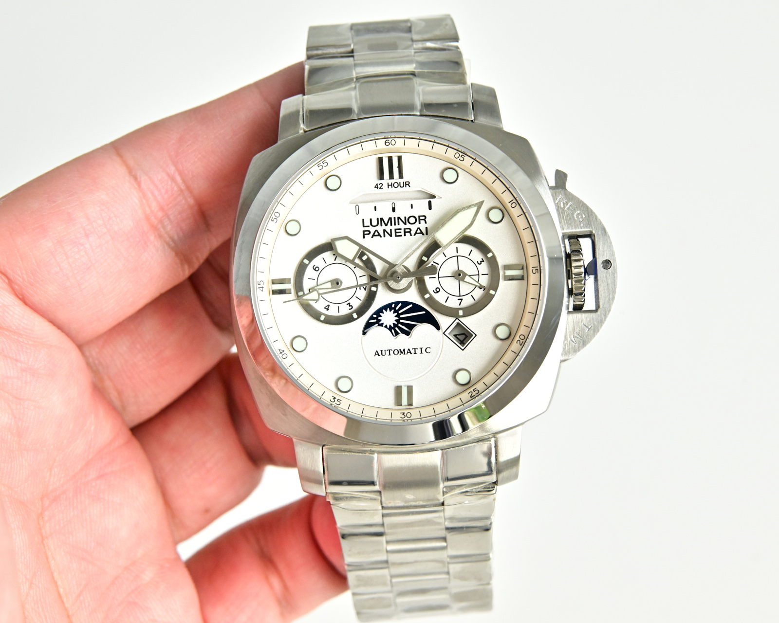 Panerai Luminor Marina PAM 9100 stainless steel case and bracelet, black dial 44mm Men's Automatic
