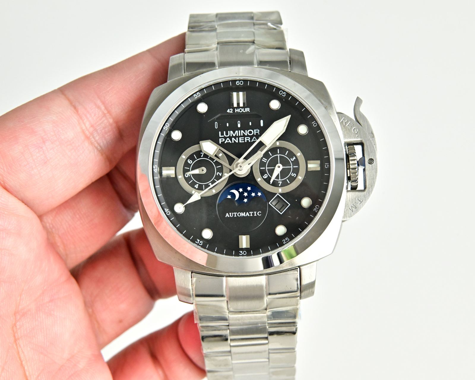 Panerai Luminor Marina PAM 9100 stainless steel case and bracelet, black dial 44mm Men's Automatic