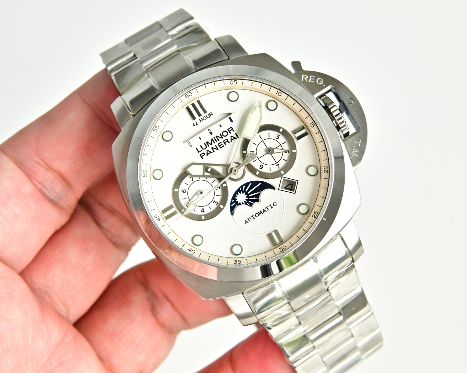 Panerai Luminor Marina PAM 9100 stainless steel case and bracelet, black dial 44mm Men's Automatic