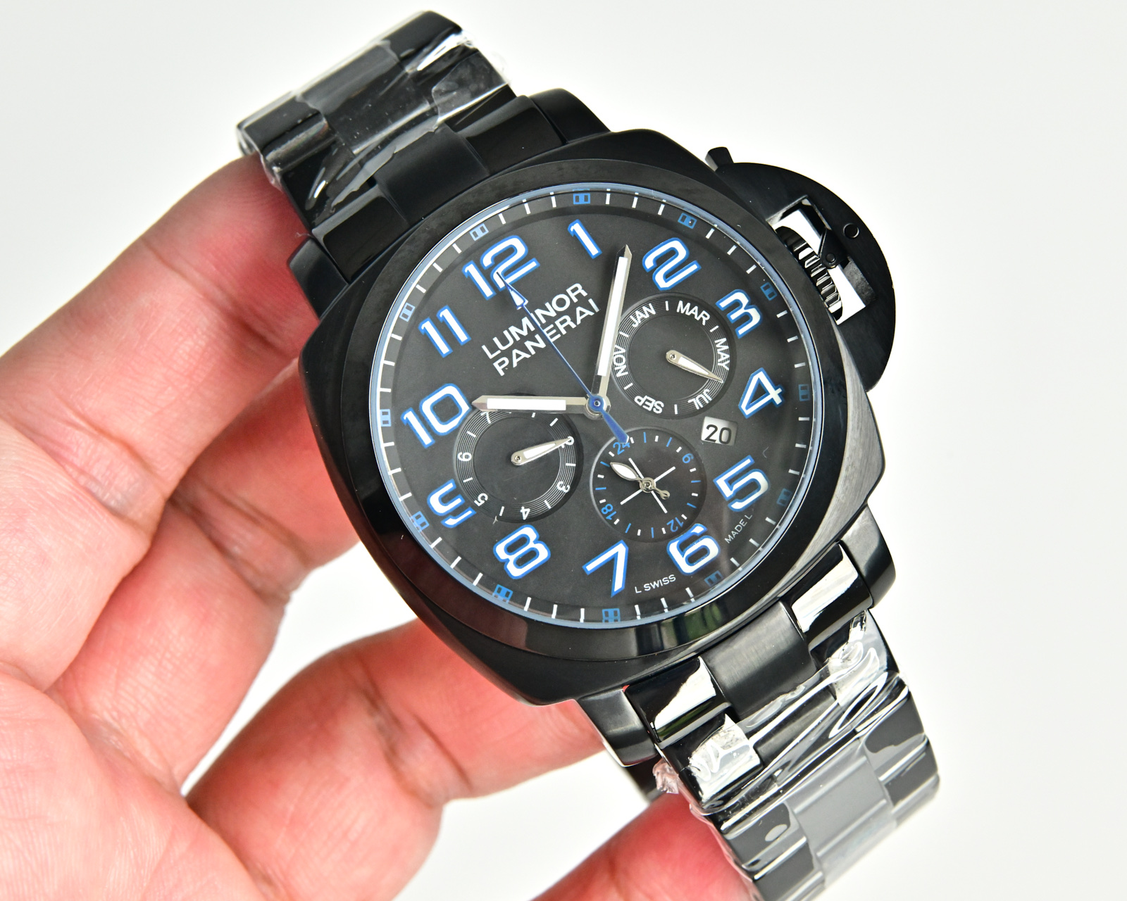 NO:586469,Produced by TW Stainless Steel, Black Steel TW Factory Actual Pictures Upgraded TWO Highest Version Panerai Kinetic Energy Reserve Sun, Moon and Stars Display Designated by the Italian Royal Navy as a 'Special Watch' Known for Precision Machinery and Excellent Quality Original Imported Multi-Function Fully Automatic Movement with Month, Day, and Date Dedicated Super Luminous Deep Diving Function Combining Italian Design Style and Swiss Professional Technology to Become a High-end Watch in the Sports and Leisure Fields, A Collection Collection for Esteemed People (Size 44x12) For the best luxury gift recommendation, please look for TW’s exclusive quality.19860909TW 出品 白钢,黑钢 TW Factory 实拍图 升级版TWO最高版本 沛纳海 动能储备日月星辰显示 意大利皇家海军指定〖专用表〗以精密机械及卓越品质著称 原装进口多功能全自动机芯 拥有 月份 星期 日期 专用超强夜光 深度潜水功能 结合意大利设计风格和瑞士的专业技术 成为运动 休闲领域中的高档腕表 品位人士争相收藏的精品 (尺寸44x12) 送礼最佳奢华推荐请认准TW独家品质,,Watch