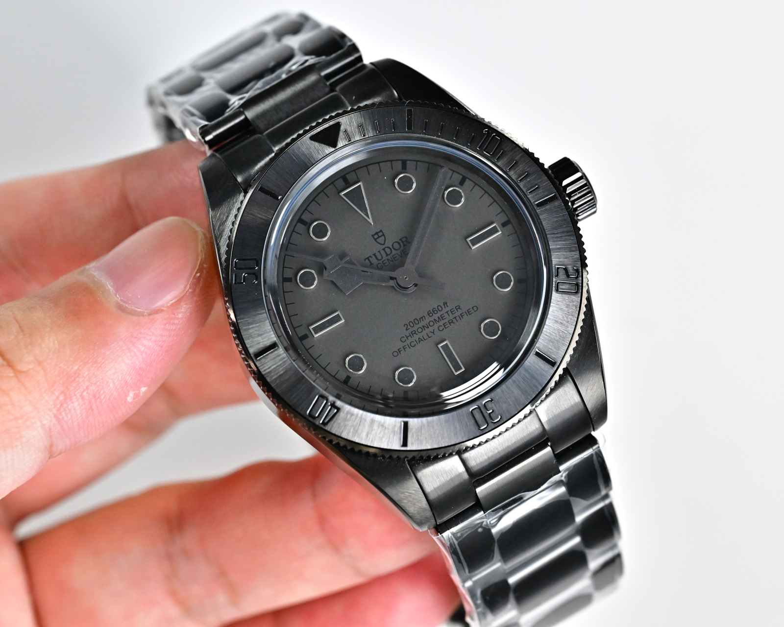 Tudor Black Bay Ceramic M79210CNU-0001 black ceramic case and bezel, black dial, black hybrid strap 41mm Men's Automatic