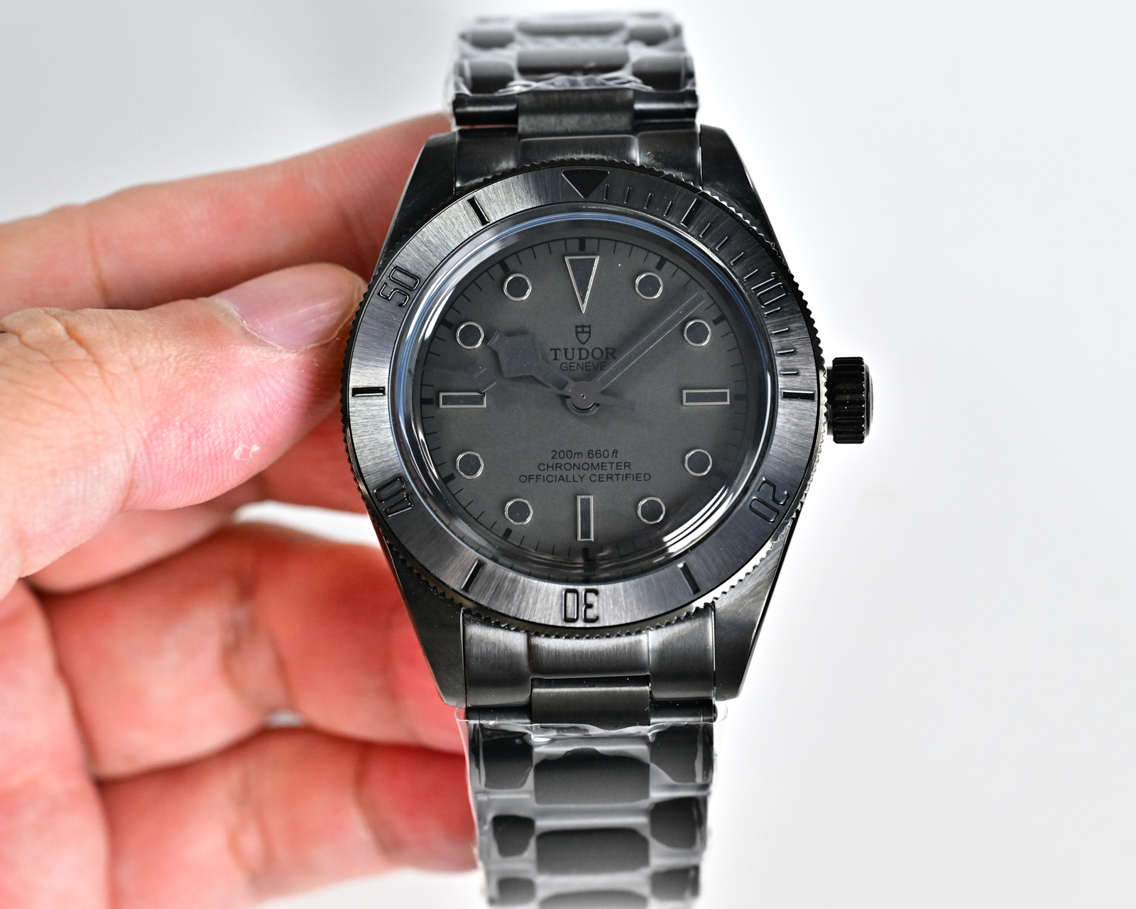 Tudor Black Bay Ceramic M79210CNU-0001 black ceramic case and bezel, black dial, black hybrid strap 41mm Men's Automatic