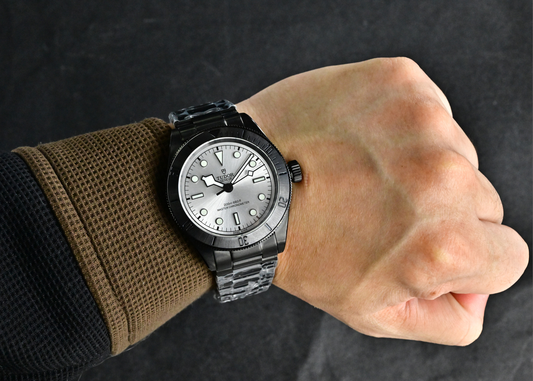 Tudor Black Bay Ceramic M79210CNU-0001 black ceramic case and bezel, black dial, black hybrid strap 41mm Men's Automatic