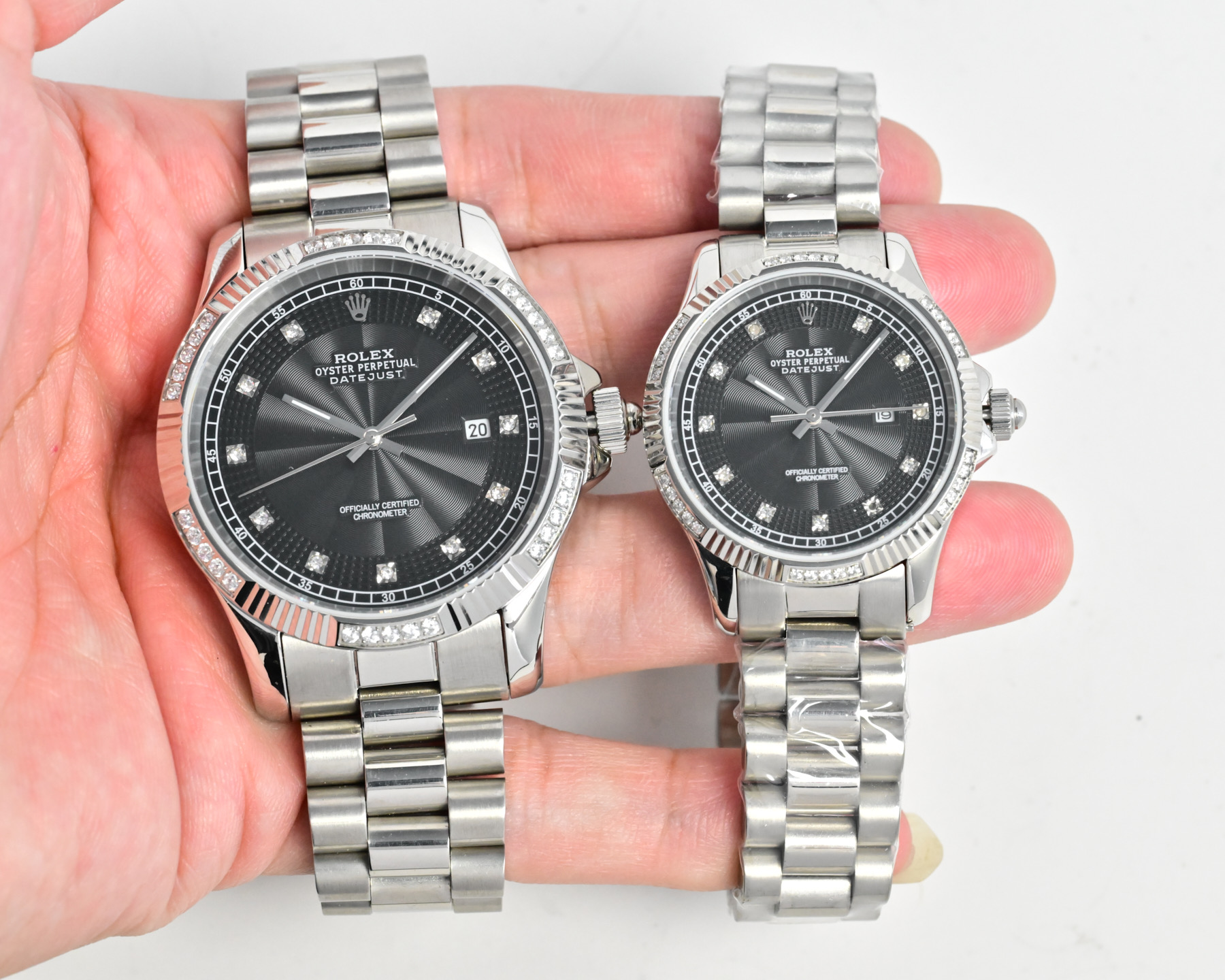 Rolex Datejust yellow gold fluted bezel, black dial, two-tone steel and yellow gold Jubilee bracelet 36mm Unisex Automatic