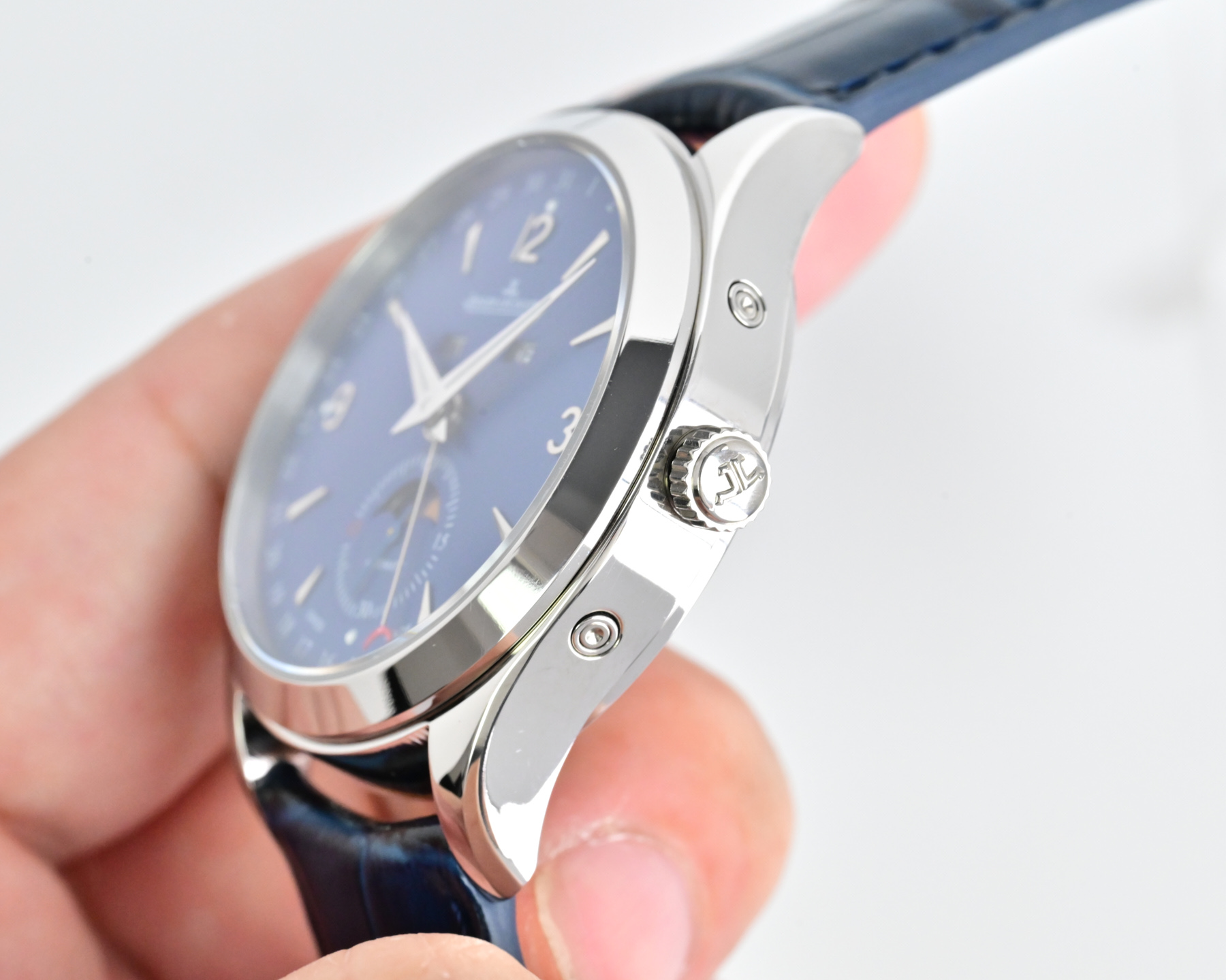 Jaeger-LeCoultre Master Ultra Thin Moon Phase rose gold case, white dial, brown leather strap 39mm Men's Automatic