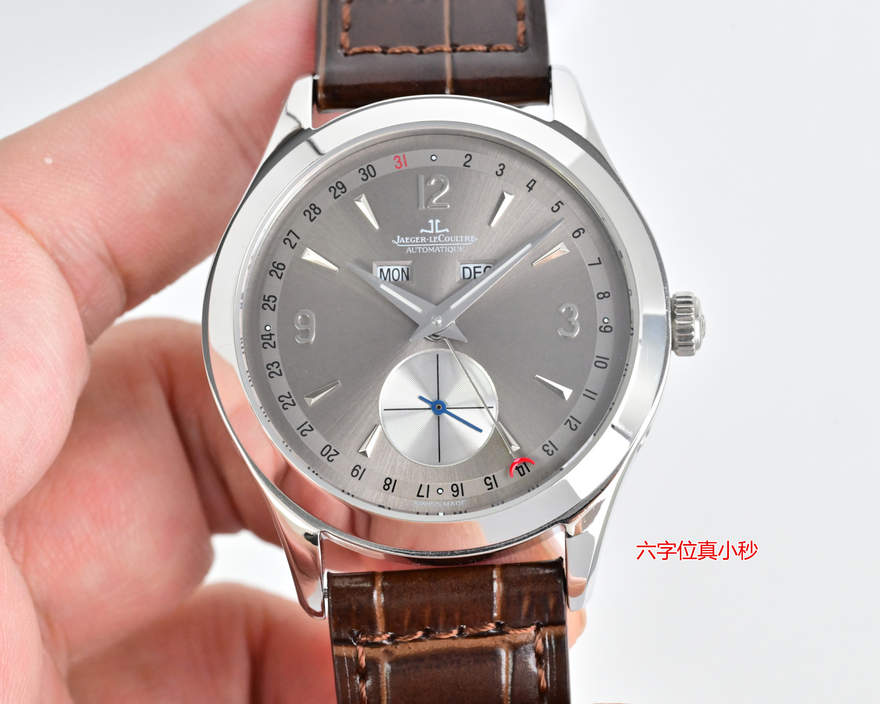 Jaeger-LeCoultre Master Calendar rose gold case, white dial, black leather strap 39mm Men's Automatic
