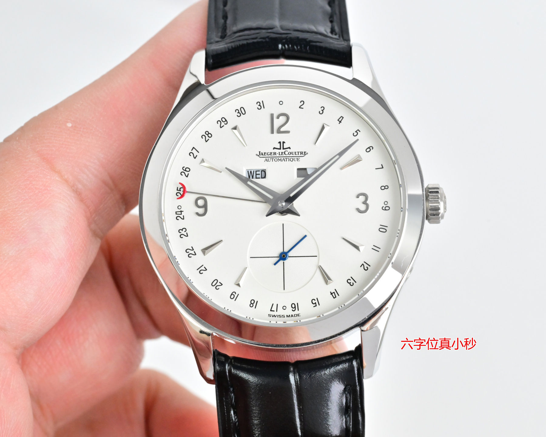 Jaeger-LeCoultre Master Calendar rose gold case, white dial, black leather strap 39mm Men's Automatic