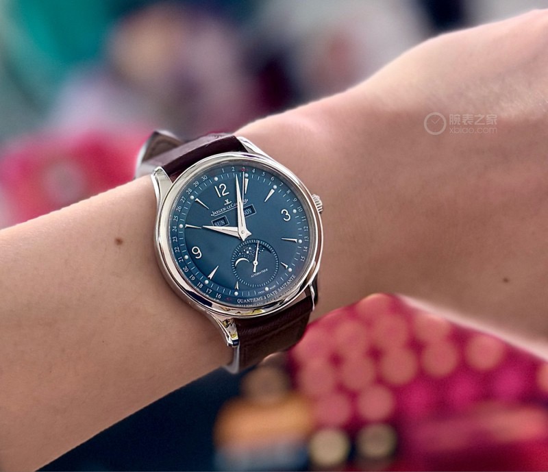 Jaeger-LeCoultre Master Ultra Thin Moon Enamel blue dial, stainless steel case, blue leather strap 39mm Men's Automatic