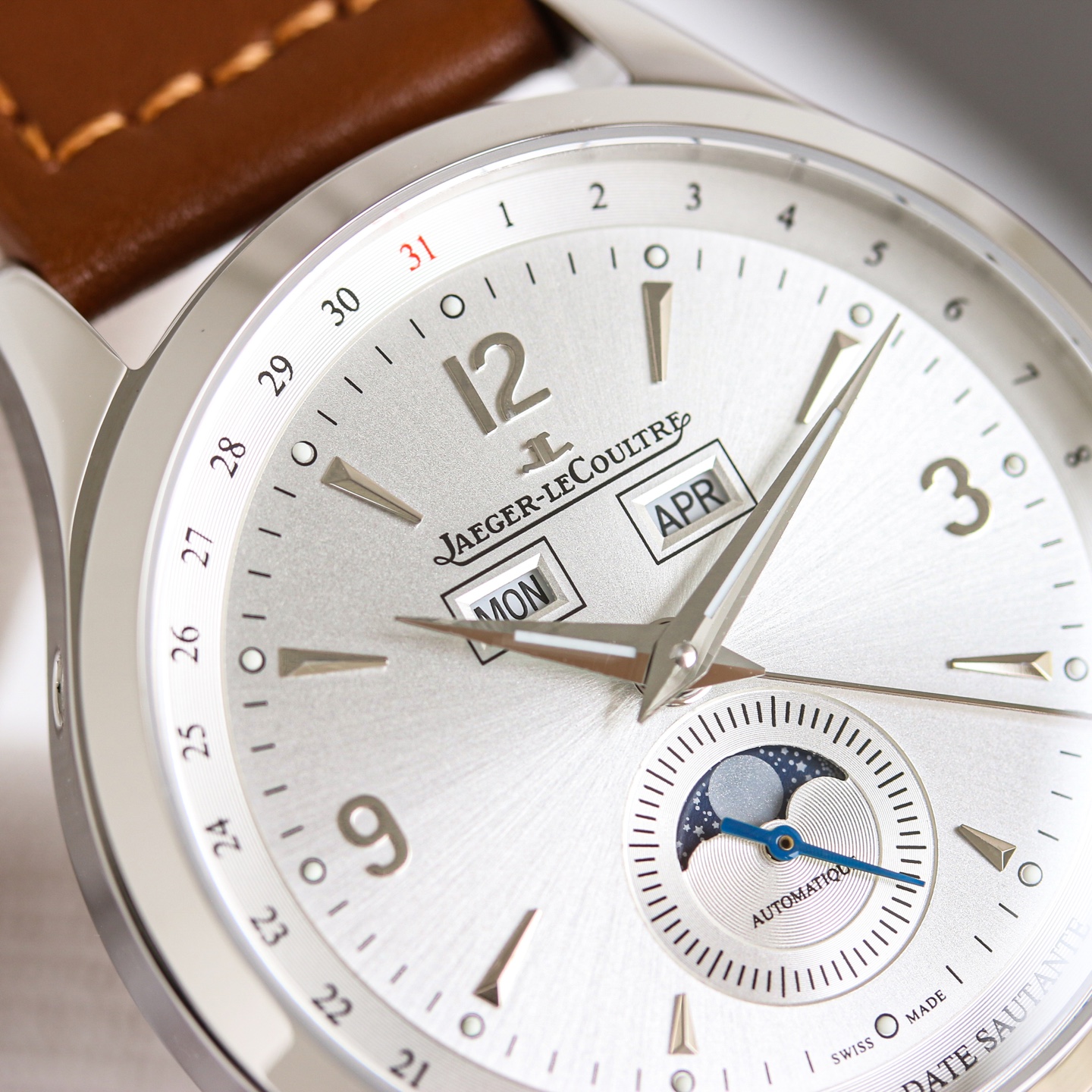 Jaeger-LeCoultre Master Calendar Q4148420 stainless steel case, silver dial, brown leather strap 40mm Men's Automatic