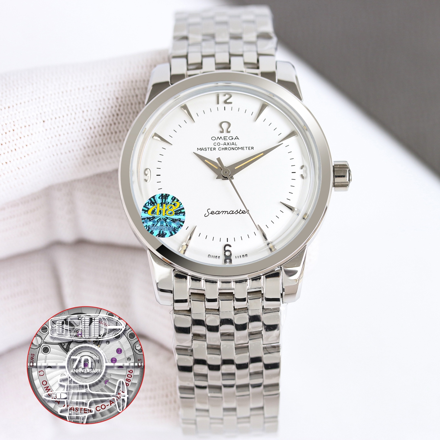 Omega Seamaster 1948 silver stainless steel case, bezel, and bracelet; white dial 39mm Men's Automatic
