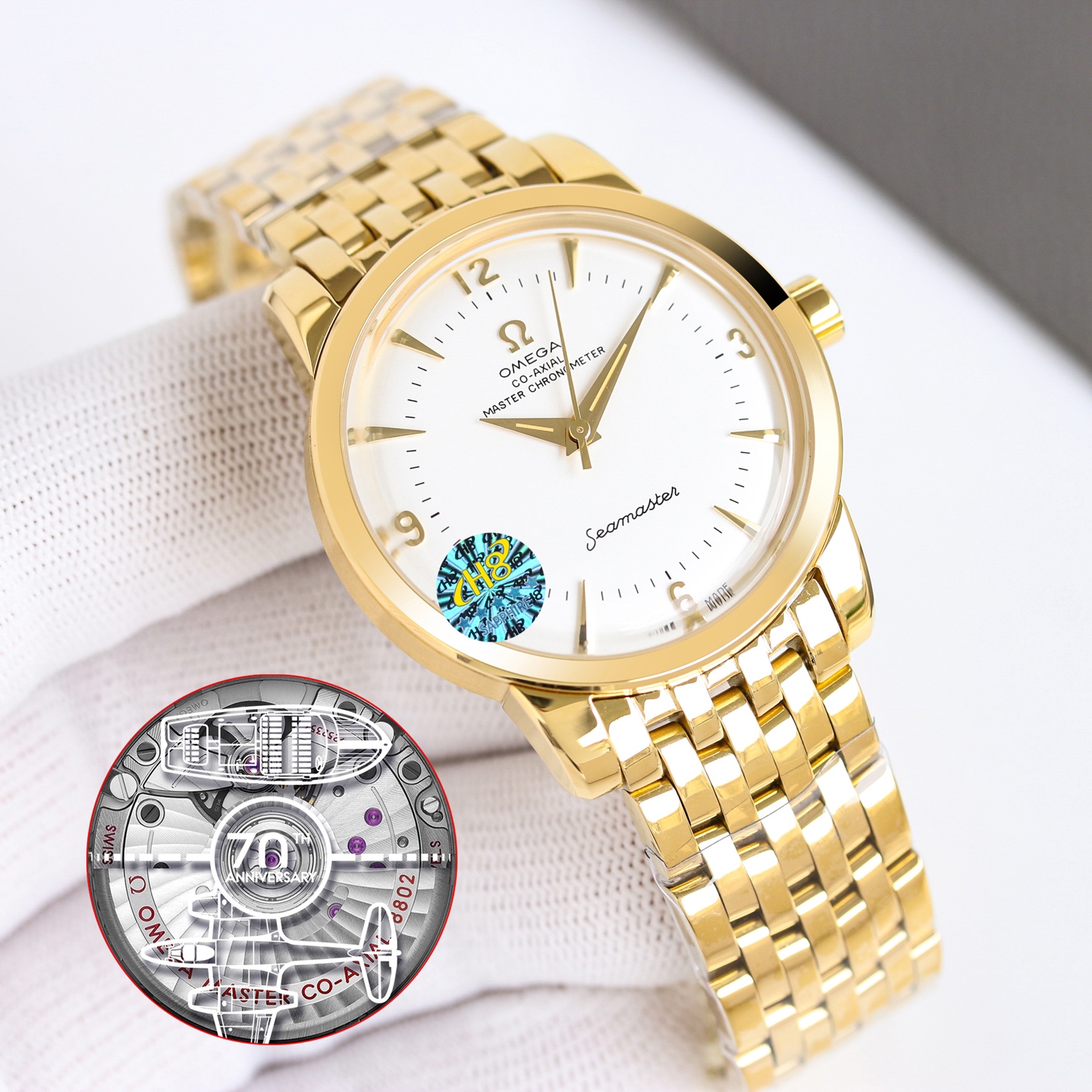 Omega Seamaster 1948 70th Anniversary rose gold case and bracelet, rose gold bezel, white dial 38mm Men's Automatic